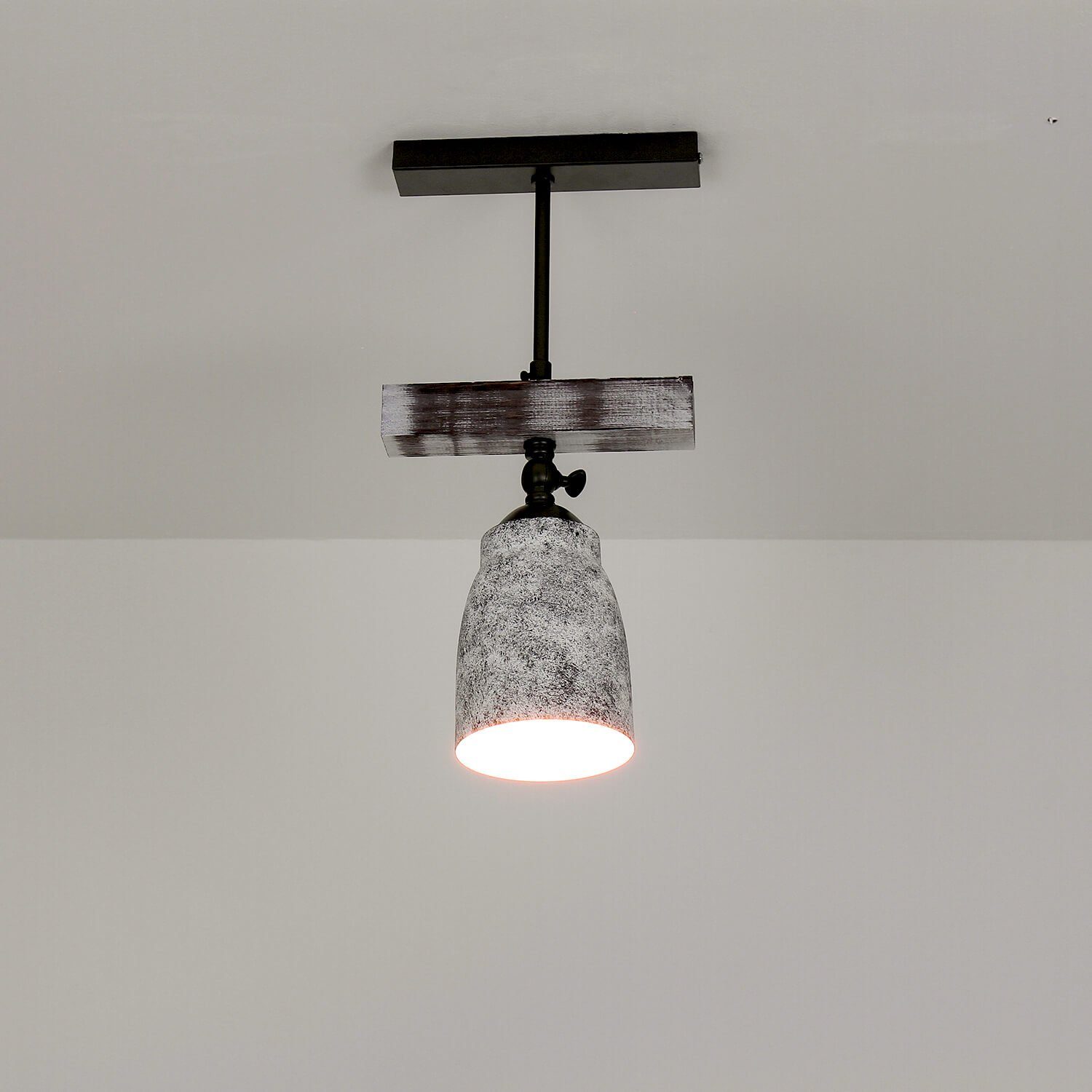 Licht-Erlebnisse Deckenstrahler AGAP, ohne Echtholz Grau verstellbar vintage Shabby Leuchtmittel, Deckenlampe Küche Weiß Lampe
