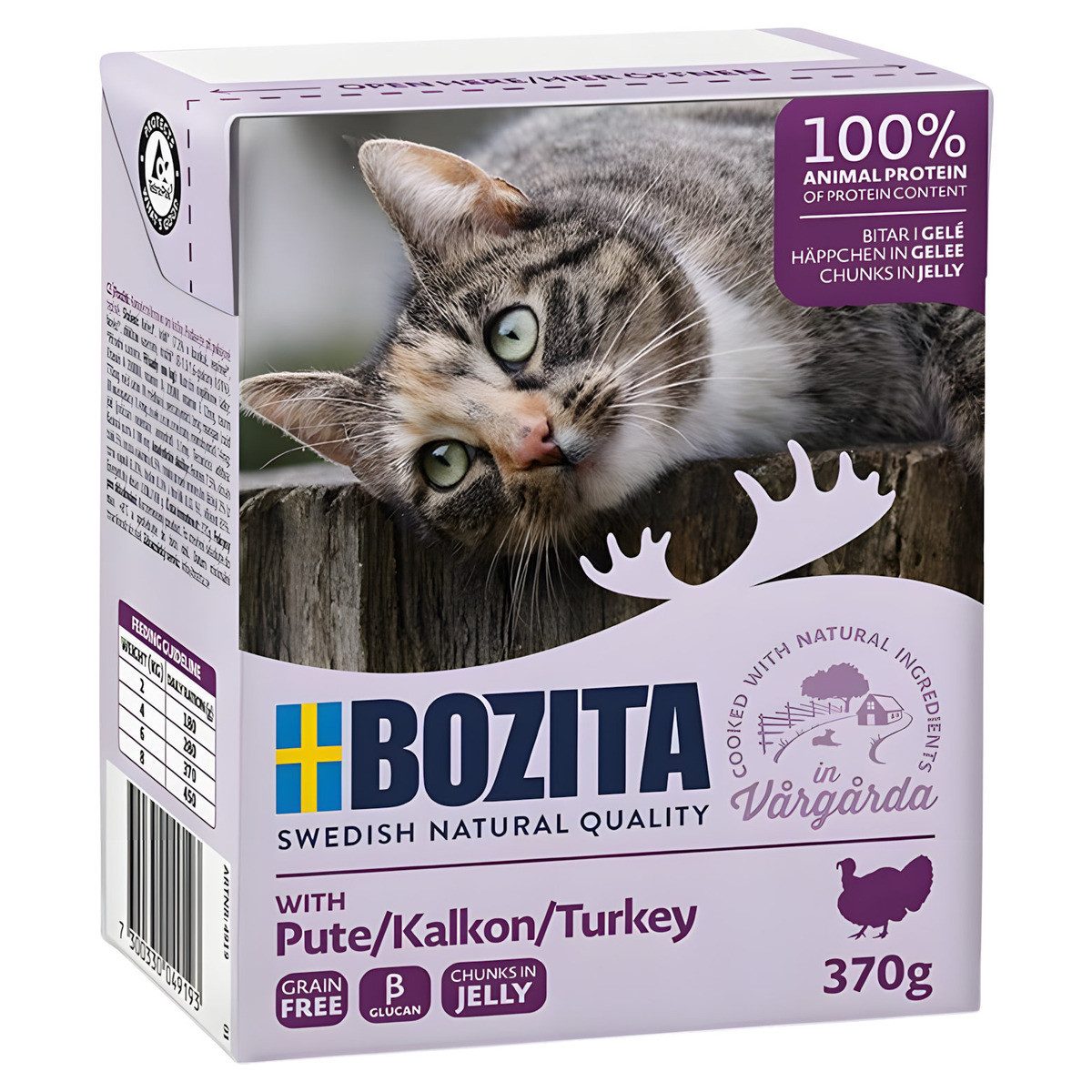 Bozita Häppchen in Gelee mit Pute 370 g - 6 Stück, Nassfutter für: Katze