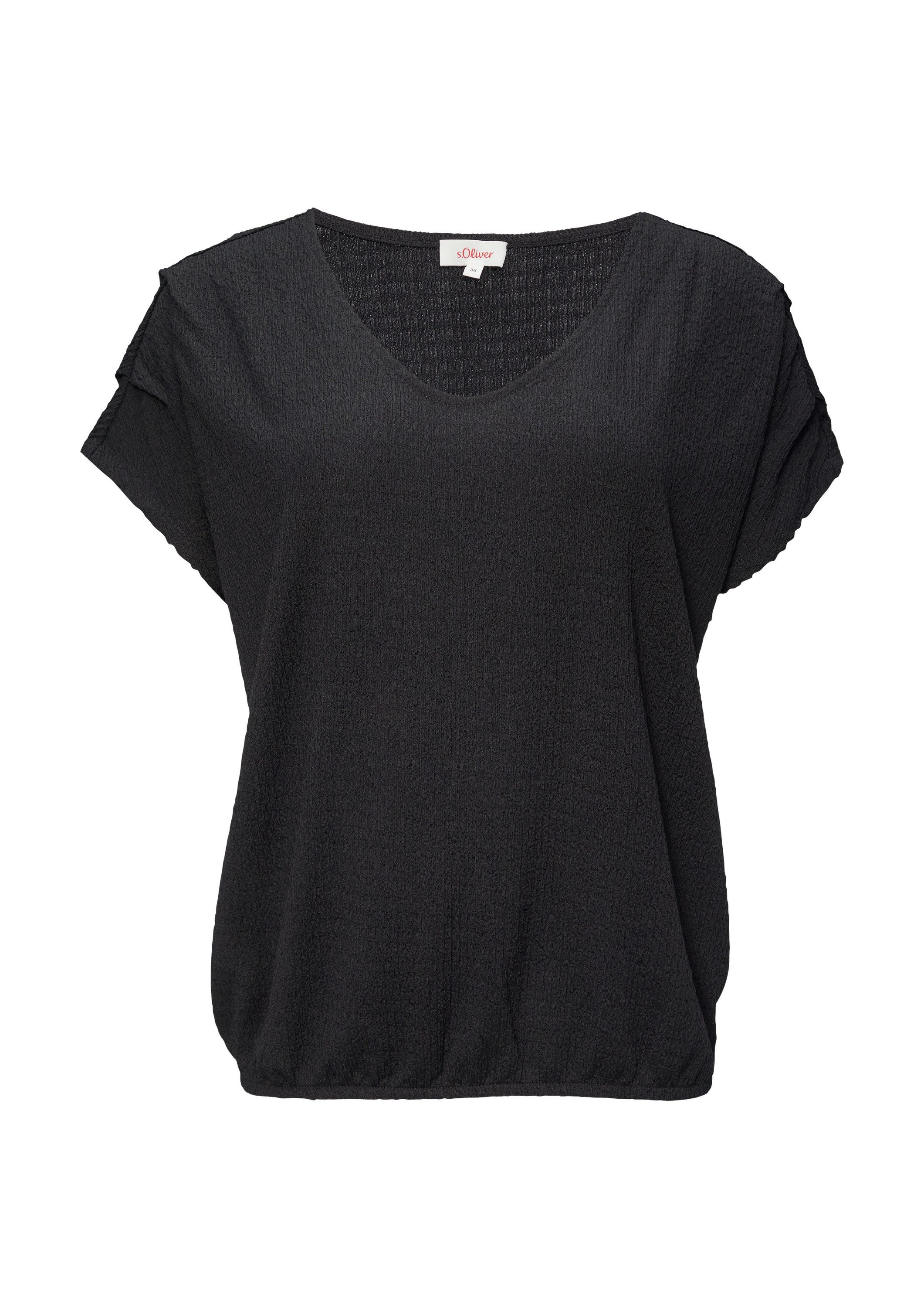 s.Oliver Kurzarmshirt T-Shirt Crinkle-Shirt mit Falten-Detail günstig online kaufen