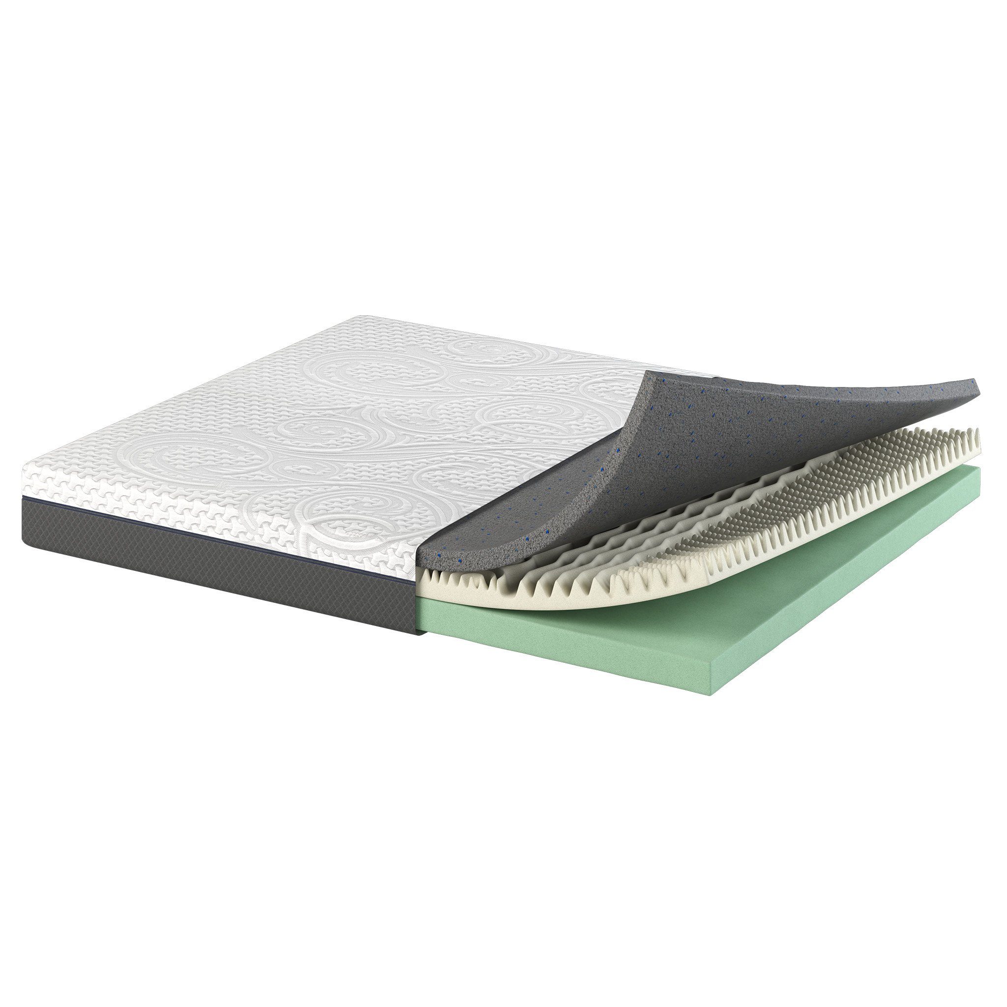 Kaltschaummatratze Scarnatti™ Gel Memory Foam Matratze - Druckentlastung, 7-Zonen, 2-in-1, scarnatti, 18 cm hoch, (Set), Bambus Aktivkohle Viscoelastische Kaltschaumm Thermoregulation 18-27cm