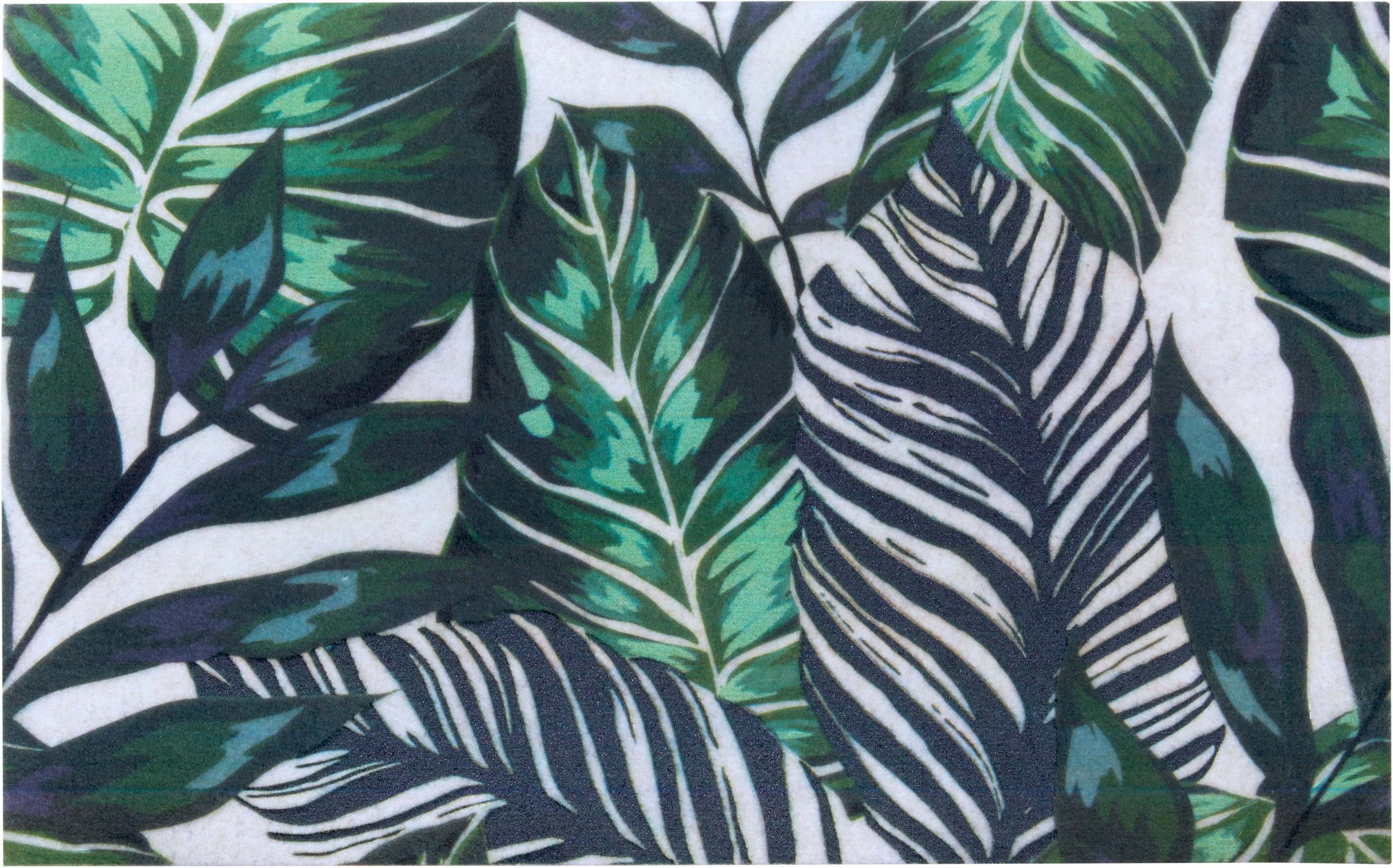 Fußmatte Dschungel, my home, rechteckig, Höhe: 6 mm, Floral, Blätter, robust, Eingang, Türvorleger, rutschfest