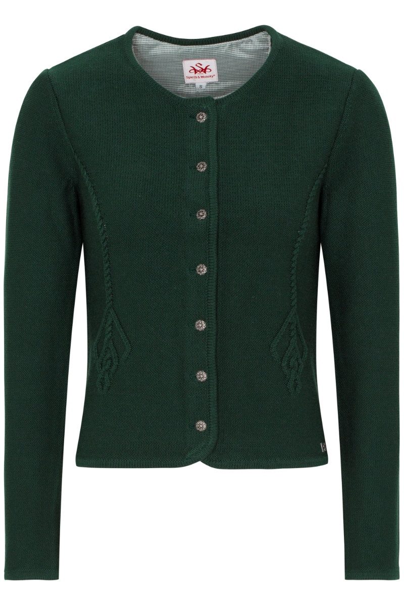 Spieth & Wensky Trachtenstrickjacke Trachten Strickjacke - PERLA - flaschengrün