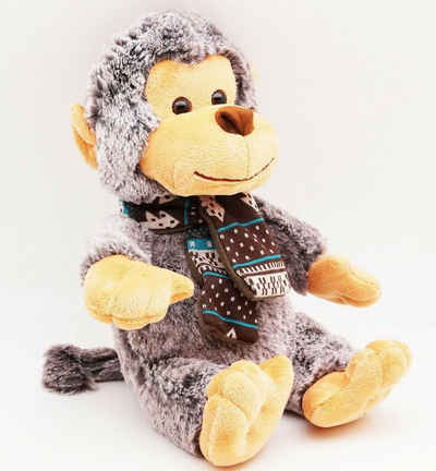 Eddy Toys Kuscheltier Kuscheltier Affe 27cm Schimpanse mit Schal Stofftier Plüschtier Plüschaffe