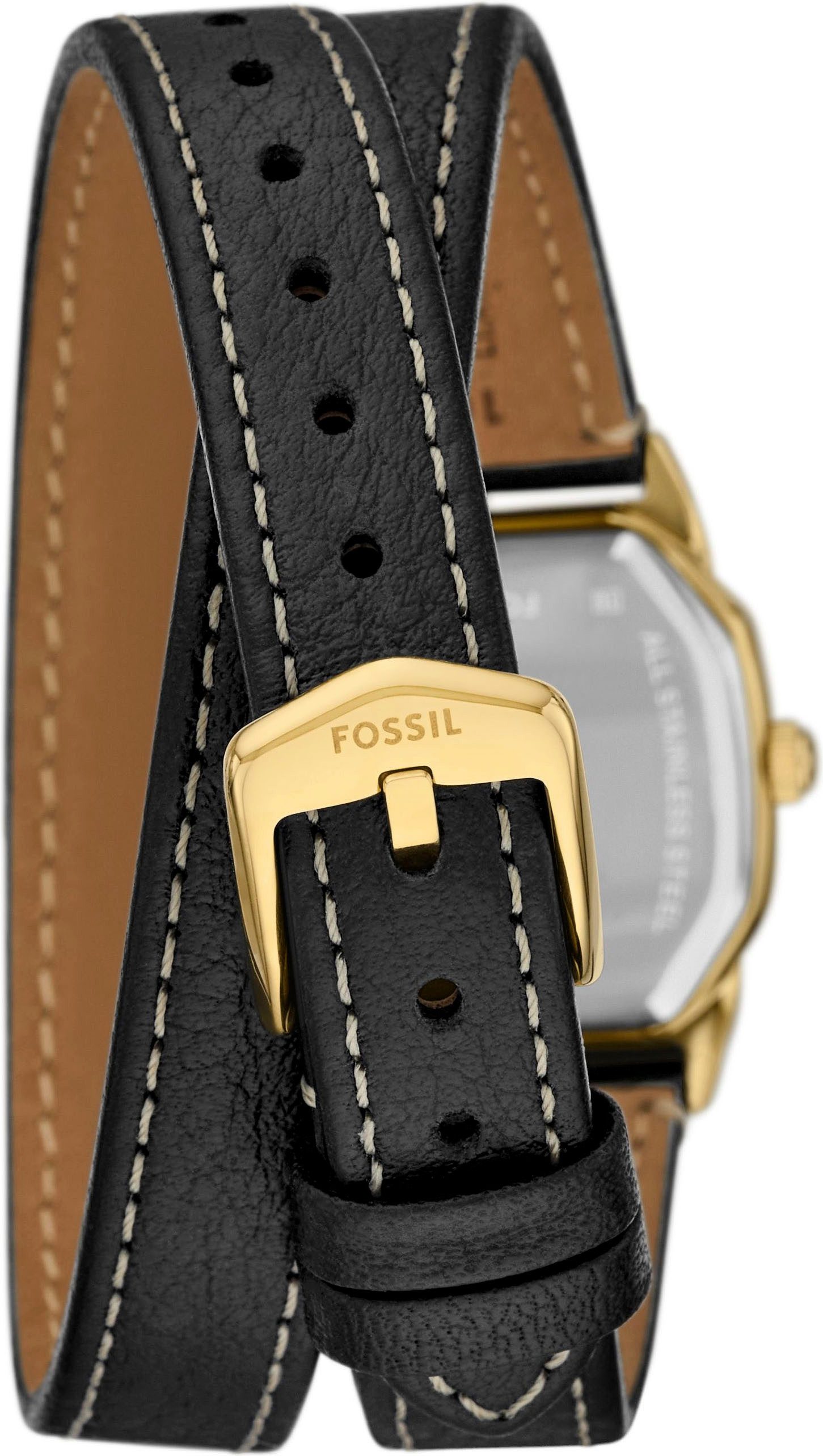 Fossil Quarzuhr Harlow ES5404, Armbanduhr, Damenuhr, analog, Lederarmband zum Wickeln