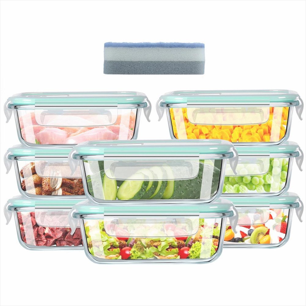 Frischhaltedose 8 Stück Vorratsdosen Glas Mit Deckel 1040ml Für Die Mealprep Boxen