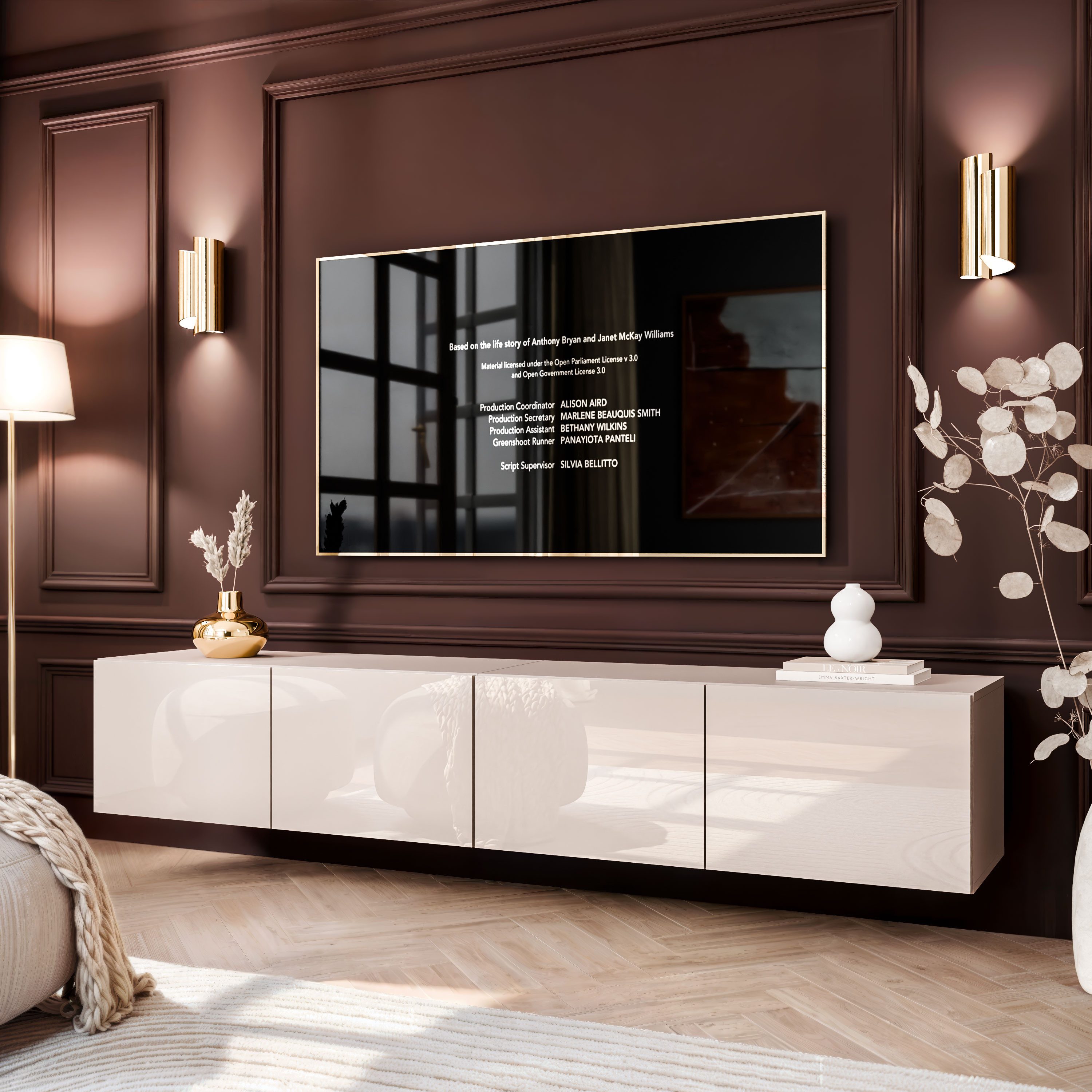 Lookway TV-Schrank COLGANTE KASCHMIR GLOSS 200 cm Hängeschrank mit Led Belu günstig online kaufen