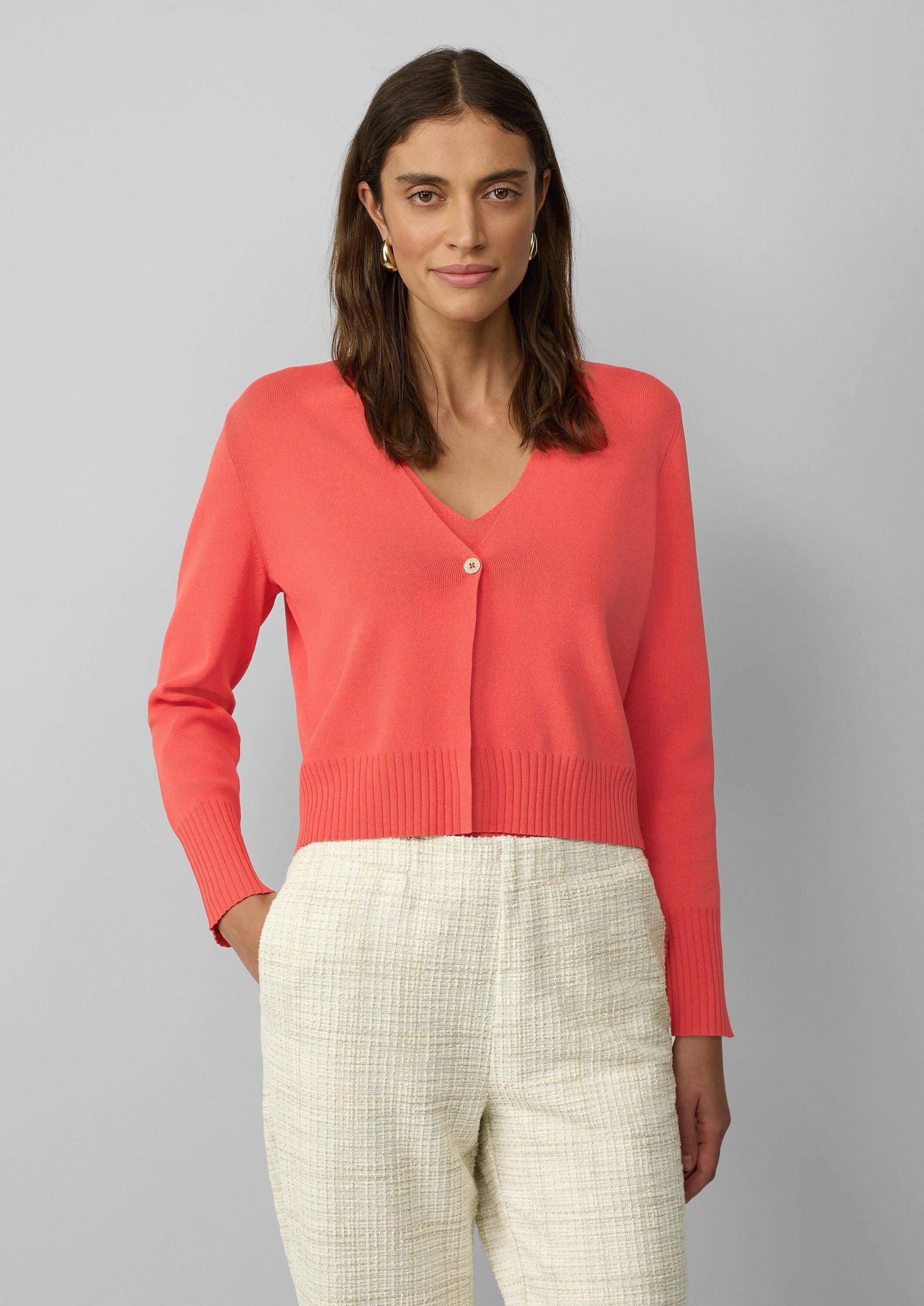 s.Oliver Cardigan Strickjacke Kurzer Feinstrick-Cardigan aus Viskosemix mit günstig online kaufen