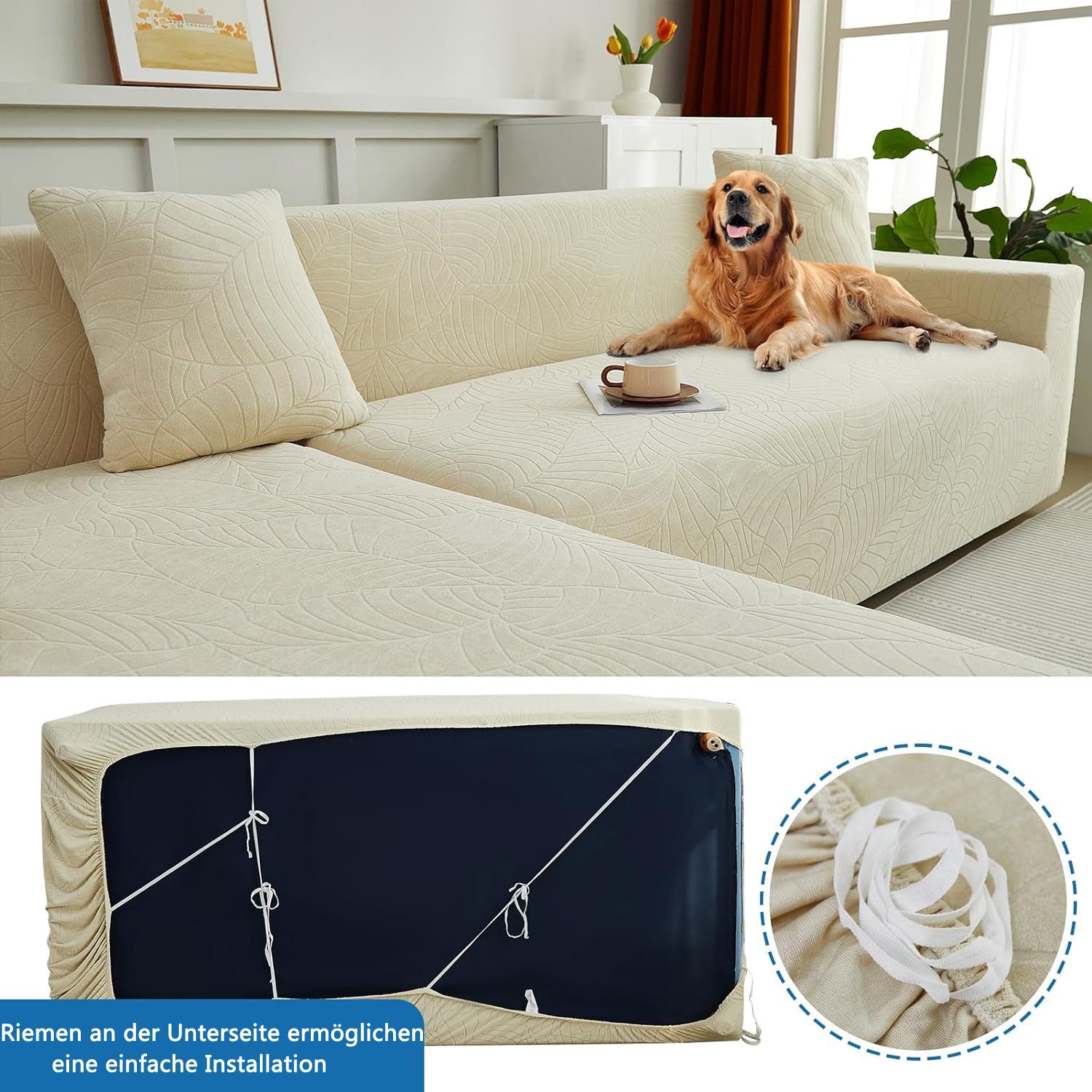 Diwzbyn Sofabezug High Stretch Sofabezug Moderne Sofaüberwurf Elastische Sofahusse, für Wohnzimmer Protector für Hunde Haustiere – Bild 3 von 5