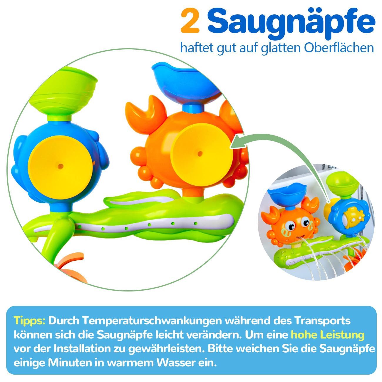 CLTYQ Badespielzeug Badespielzeug für Kinder,Wasserspiel-Krabbe,Lernspielzeug, Badewannenspielzeug & Outdoor,Geschenk für Junge Mädchen Geburtstag – Bild 5 von 5