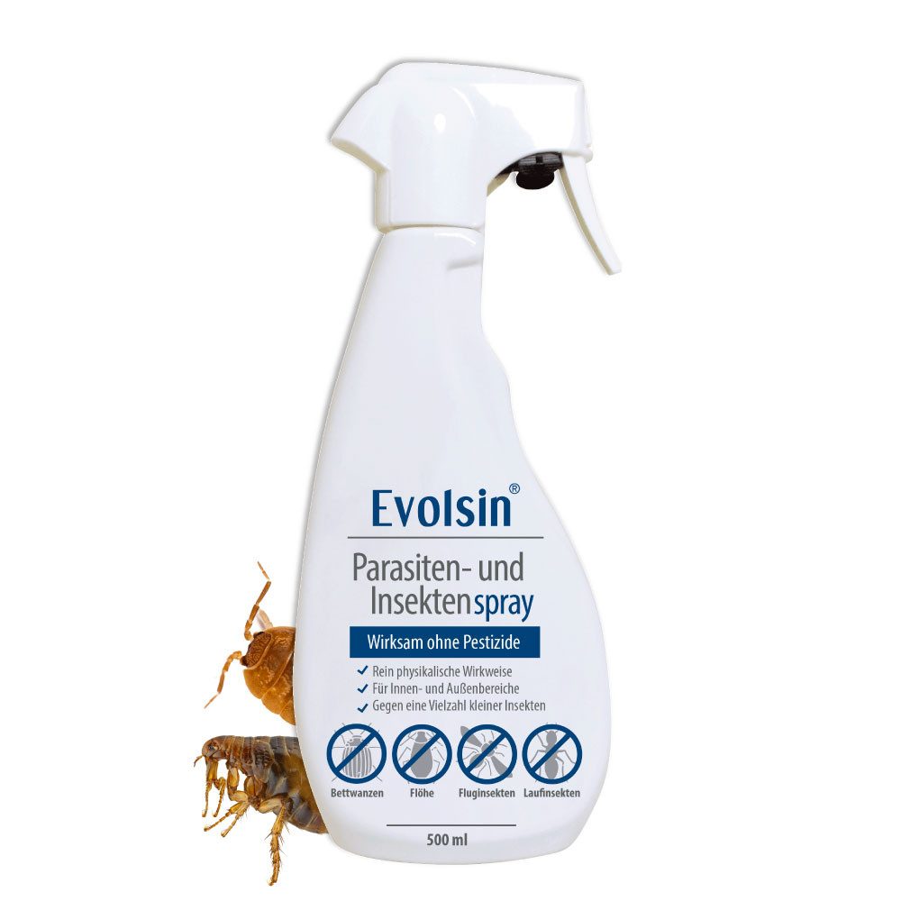 Evolsin Insektenspray Parasiten- und Insektenspray - Ohne Insektizide – Für Innen & Außen, 500 ml
