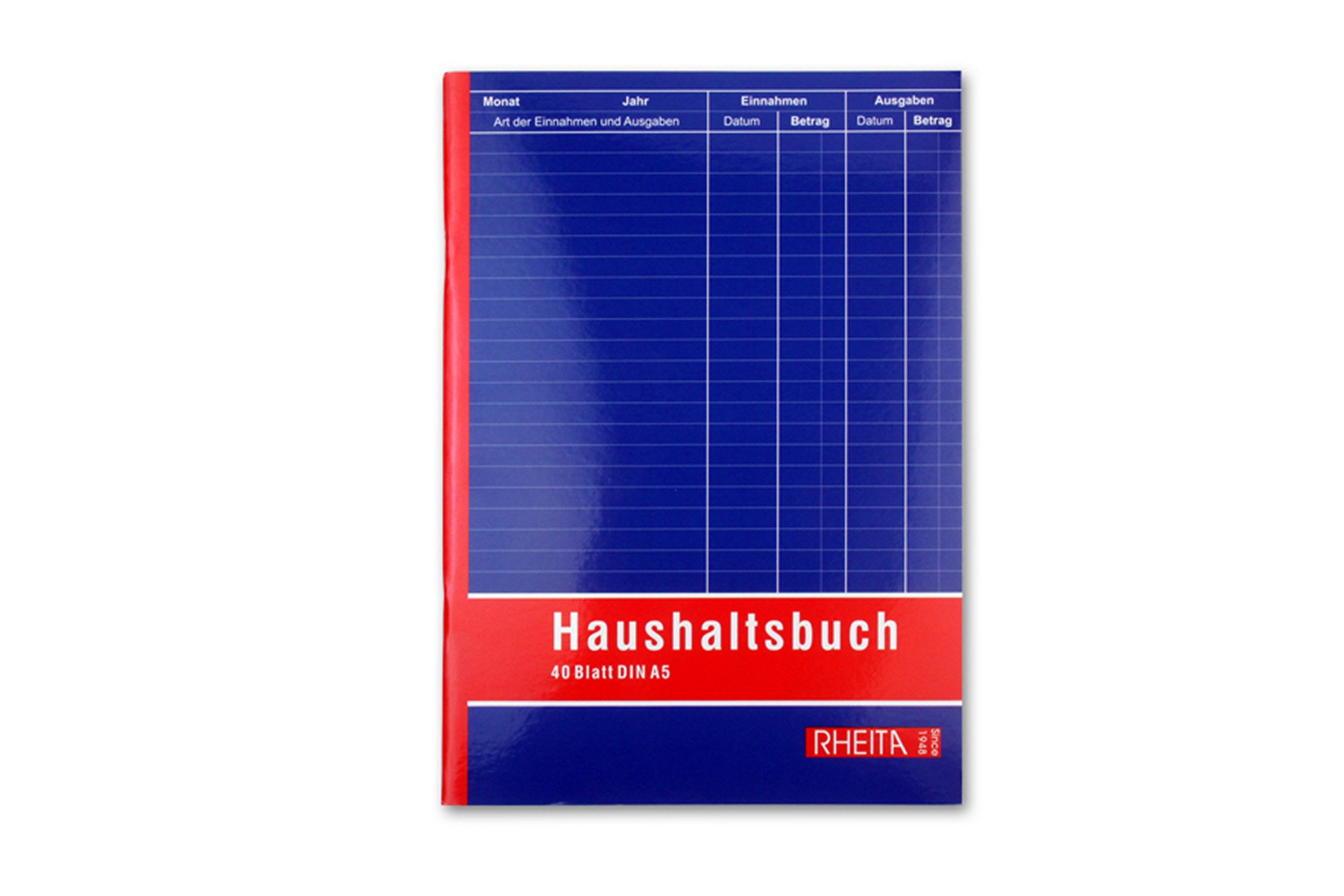 Rheita Geschäftspapier Haushaltsbuch 40 Blatt DIN A5