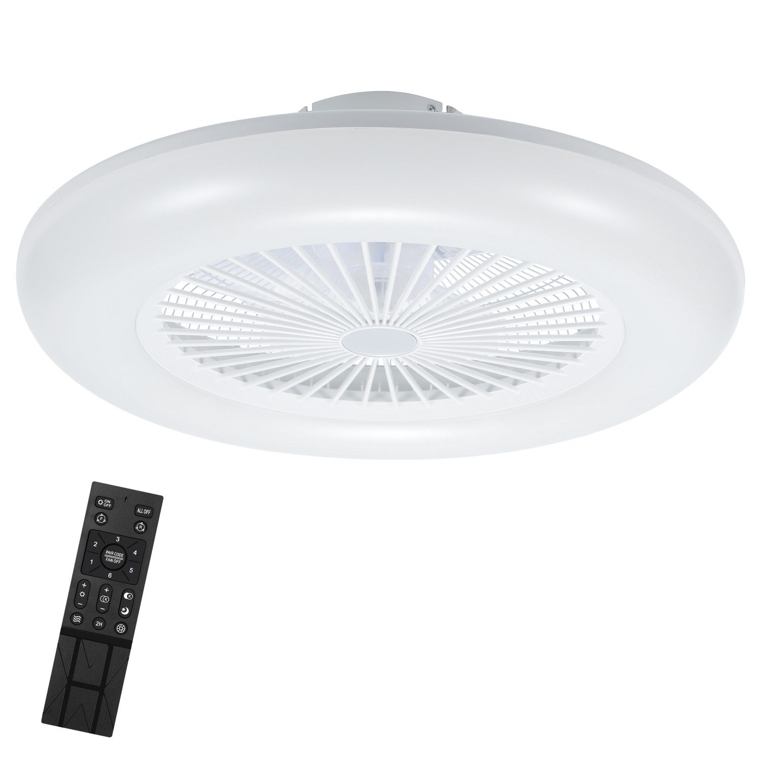 Clanmacy Deckenventilator Deckenventilator Dimmbar mit Beleuchtung günstig online kaufen