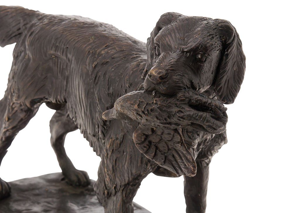 Figur Jagd Jagdhund Bronzeskulptur Aubaho Hund Bronze mit Skulptur Anti Skulptur Beute
