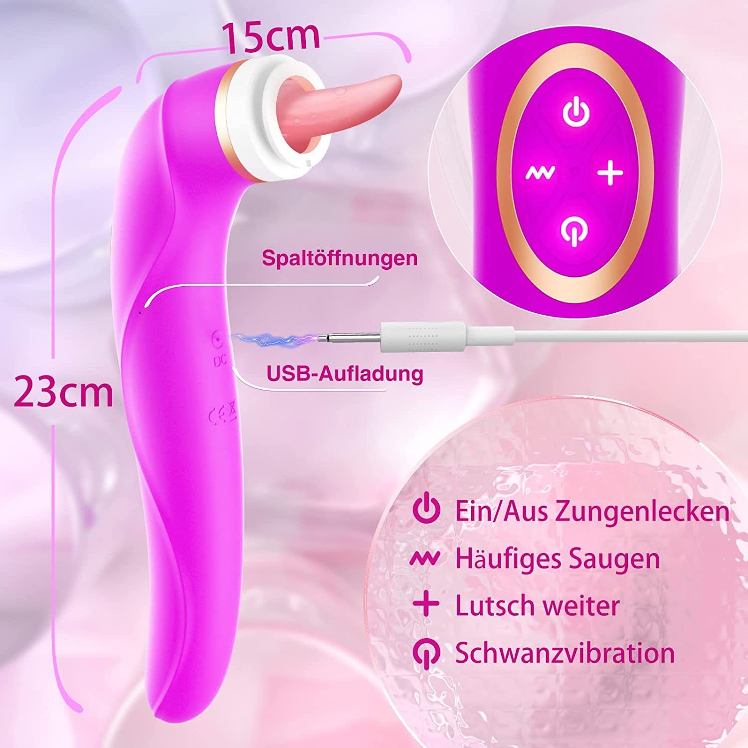 Saugenmodi Lila 10 8 Klitoris Vibratoren,Zungen Vibrationsmodi Klitoris-Stimulator Erotik 5 Vibrator Sexspielzeug, Mit Lecken Sauger autolock
