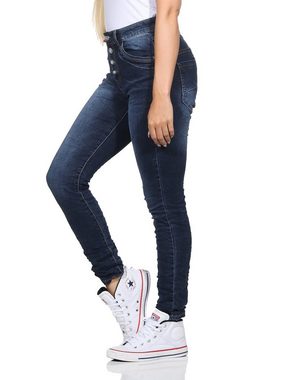 Jewelly Skinny-fit-Jeans Jewelly Damenjeans 25 XL / 42 Blau 02