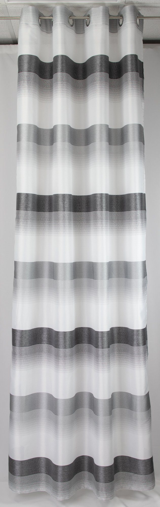 EXPERIENCE Vorhang Ösenschal Seitenschal Vorhang 2421 140x245 cm Gestreift Weiß Grün Blau Grau Rot (1 St), Ösen, halbtransparent, Webstreifen, mit 8 Ösen – Bild 4 von 5