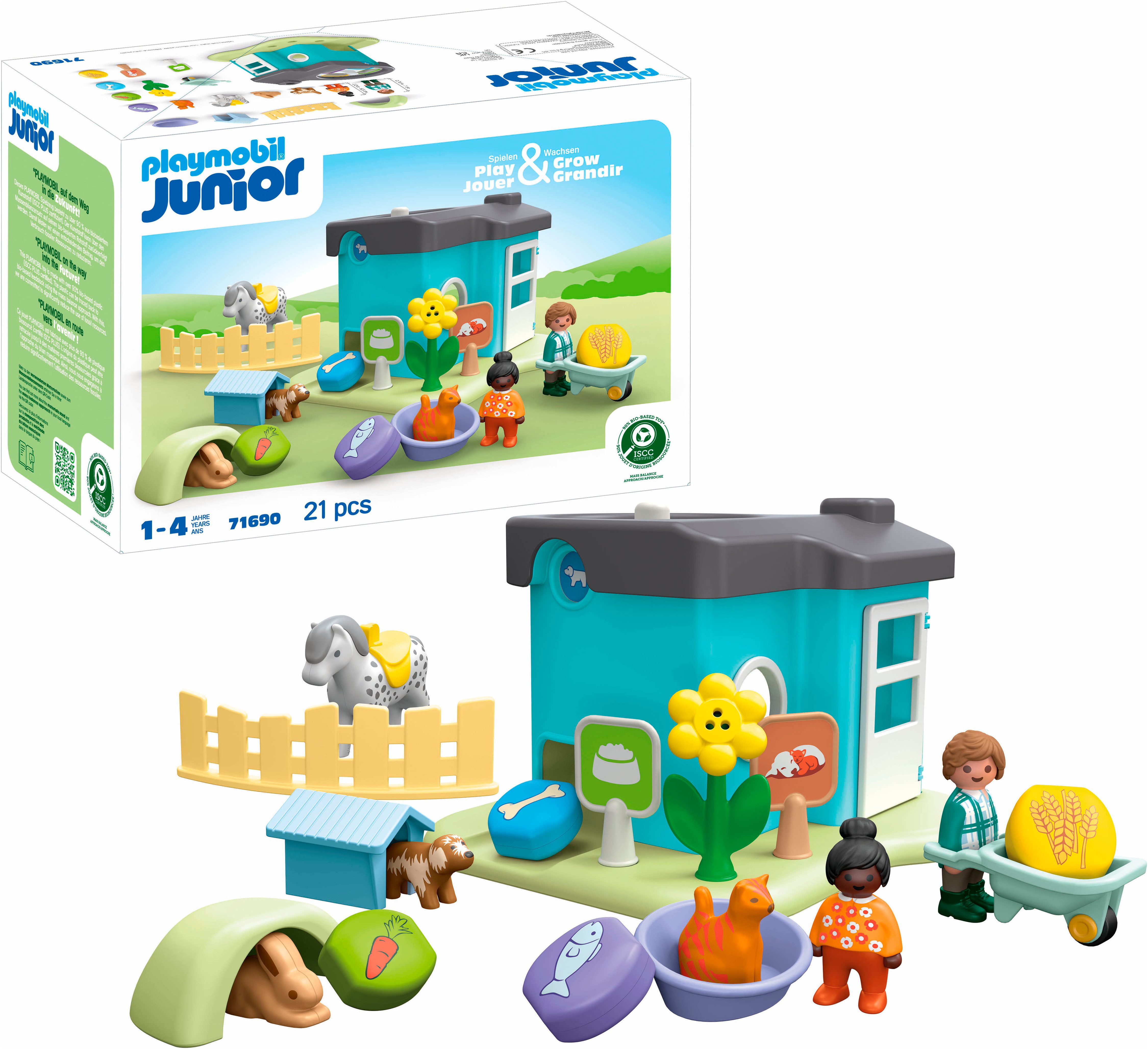 Playmobil® Tierpension mit Futterspender (71690), JUNIOR Konstruktions-Spielset, (21 St), Made in Europe – Bild 4 von 5