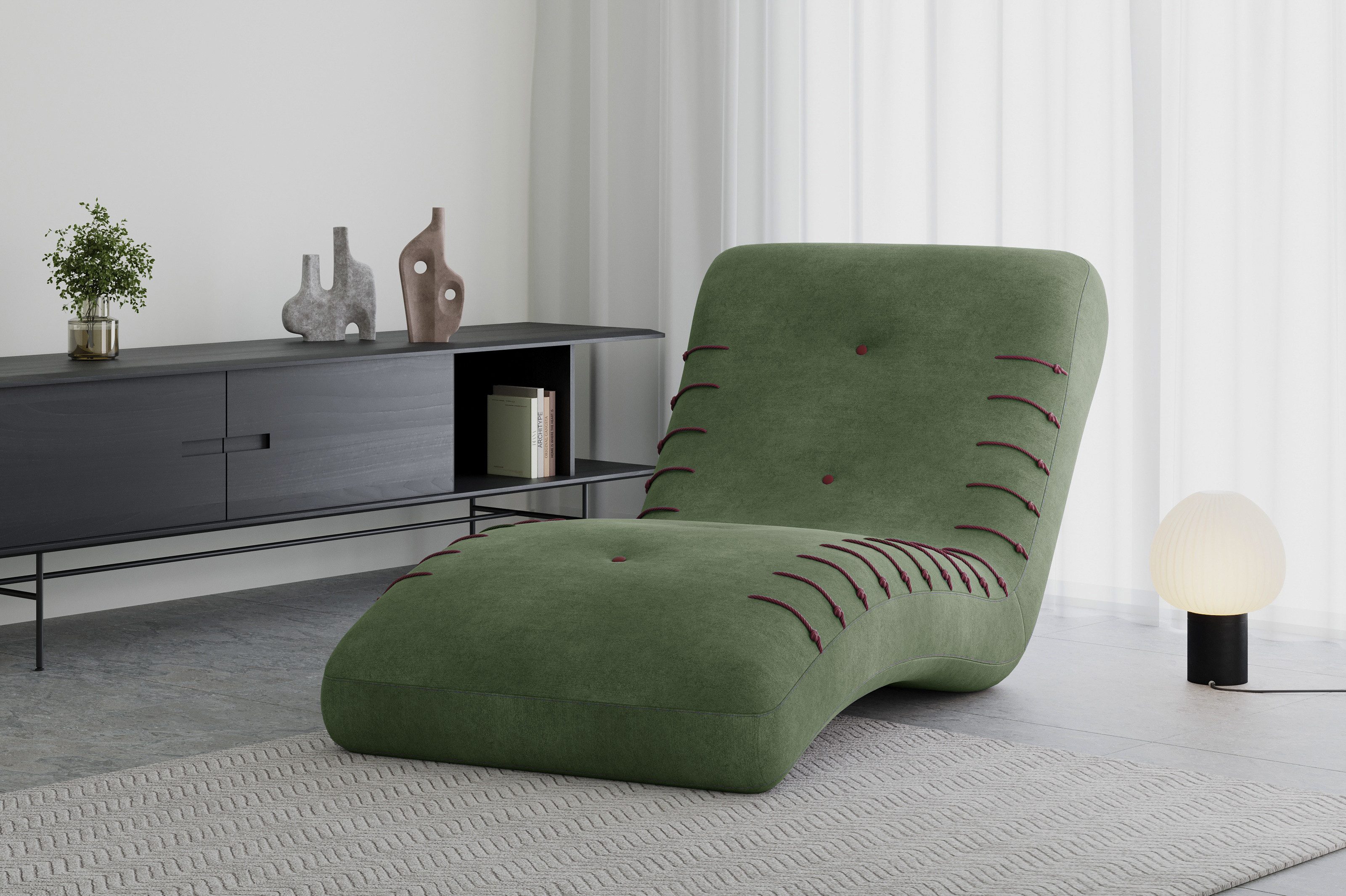 MOEBLO Chaiselongue SPLINE, – Sitz- und Liegesessel Sofa elegantes Liegesofa Ruheliege Relaxliege Liegesessel 1-Sitzer, für Wohnzimmer und Relax-Bereiche (BxHxT): 83x80x172 cm