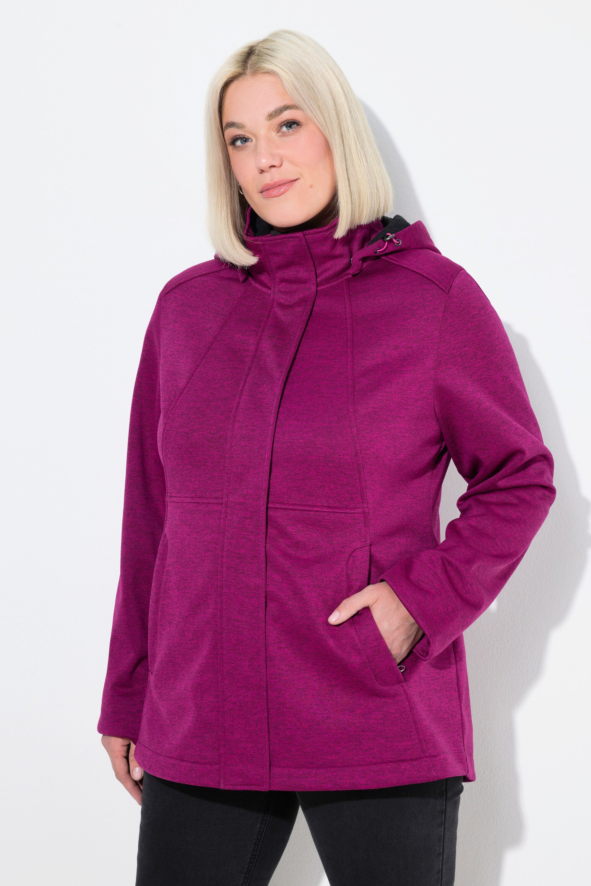 Ulla Popken Softshelljacke HYPRAR Softshelljacke wasserabweisend Kapuze günstig online kaufen