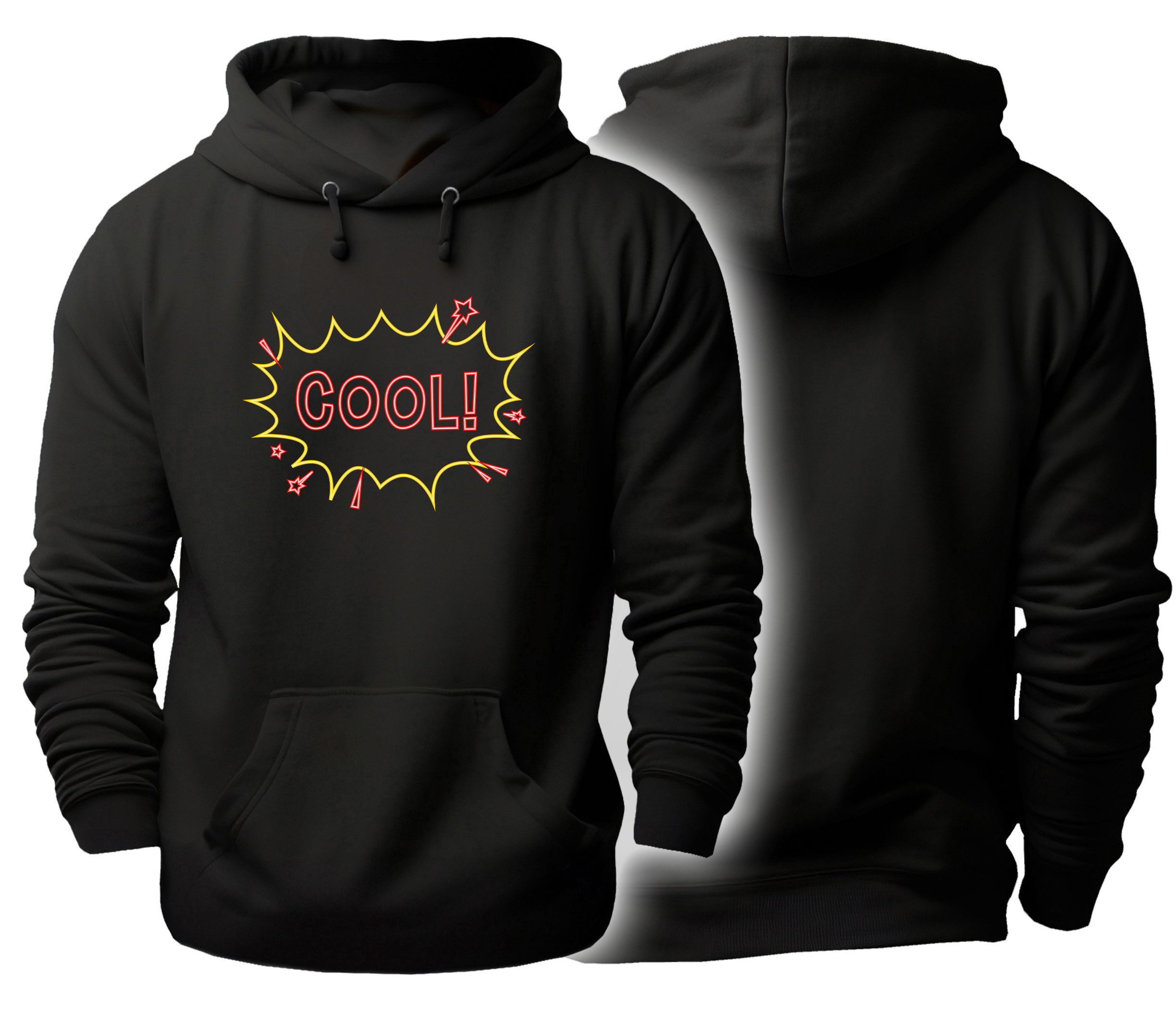 MyDesign24 Hoodie Streetart Kapuzen Pullover - Schriftzug COOL Kapuzensweater - moderner Hoodie i628