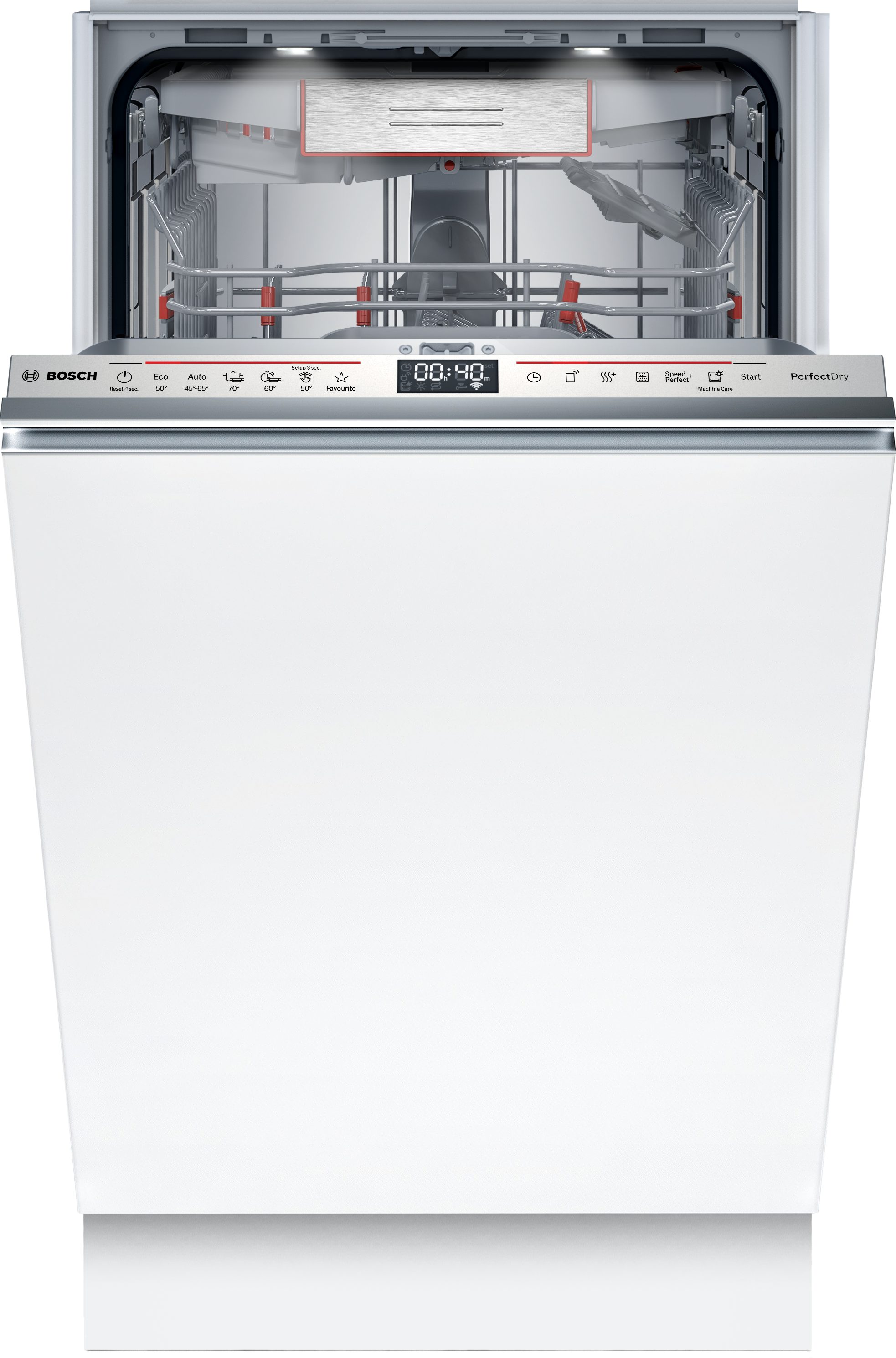 BOSCH vollintegrierbarer Geschirrspüler Serie 6 SPV6ZMX17E, 10 Maßgedecke, Automatische Startzeit für Effizienz, flexible Körbe & Schubladen