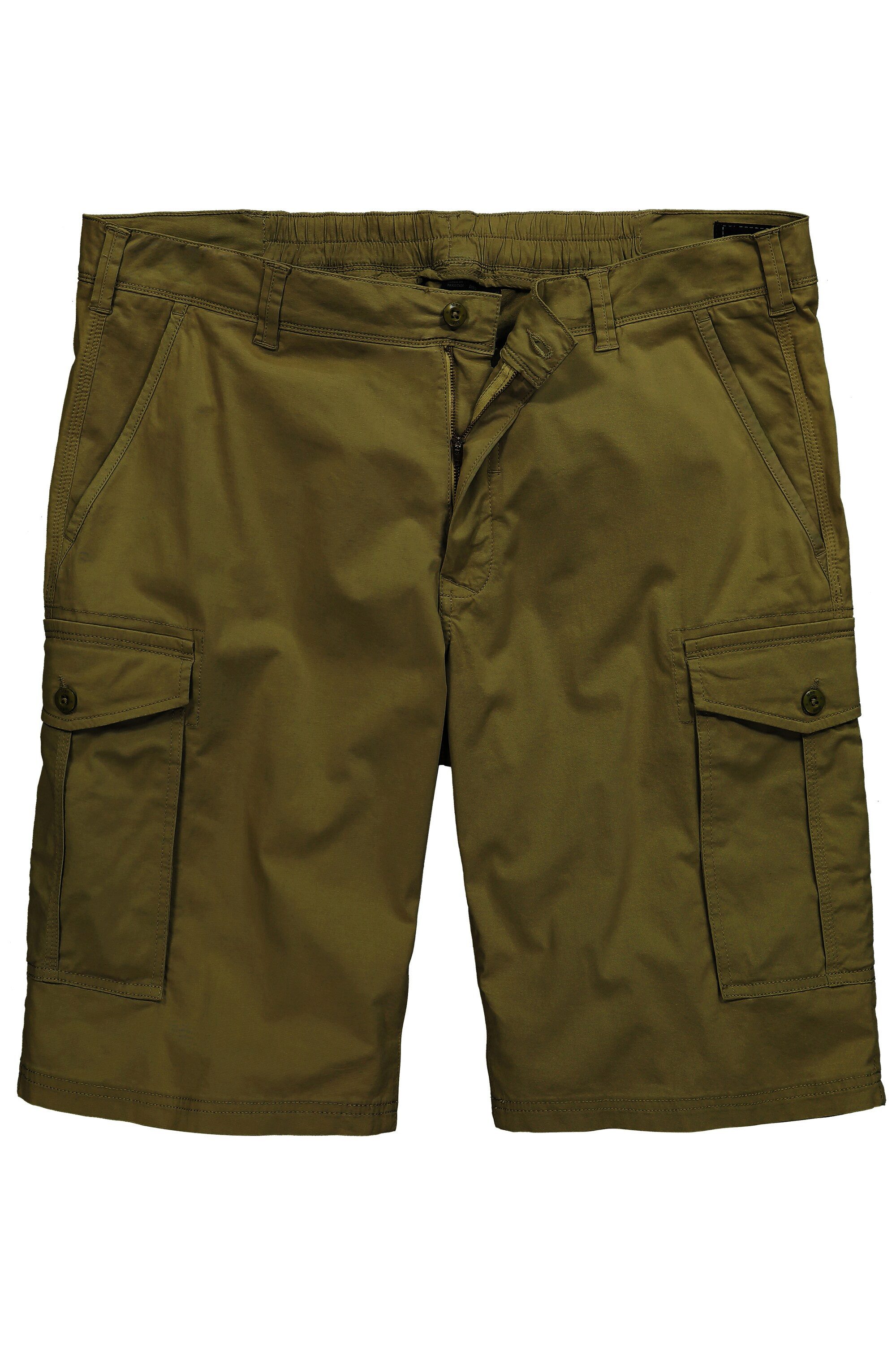 Men Plus Bermudas Cargo-Bermuda Baggy Fit Twill Elastikbund günstig online kaufen