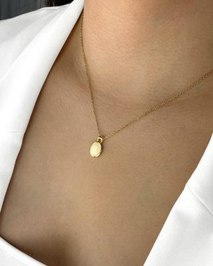 DANIEL CLIFFORD Kette mit Anhänger 'Nola' Damen Halskette Silber 925 vergoldet 18k Gold mit Opal Anhänger (inkl. Verpackung), vergoldete Silberkette größenverstellbar 38cm - 43cm