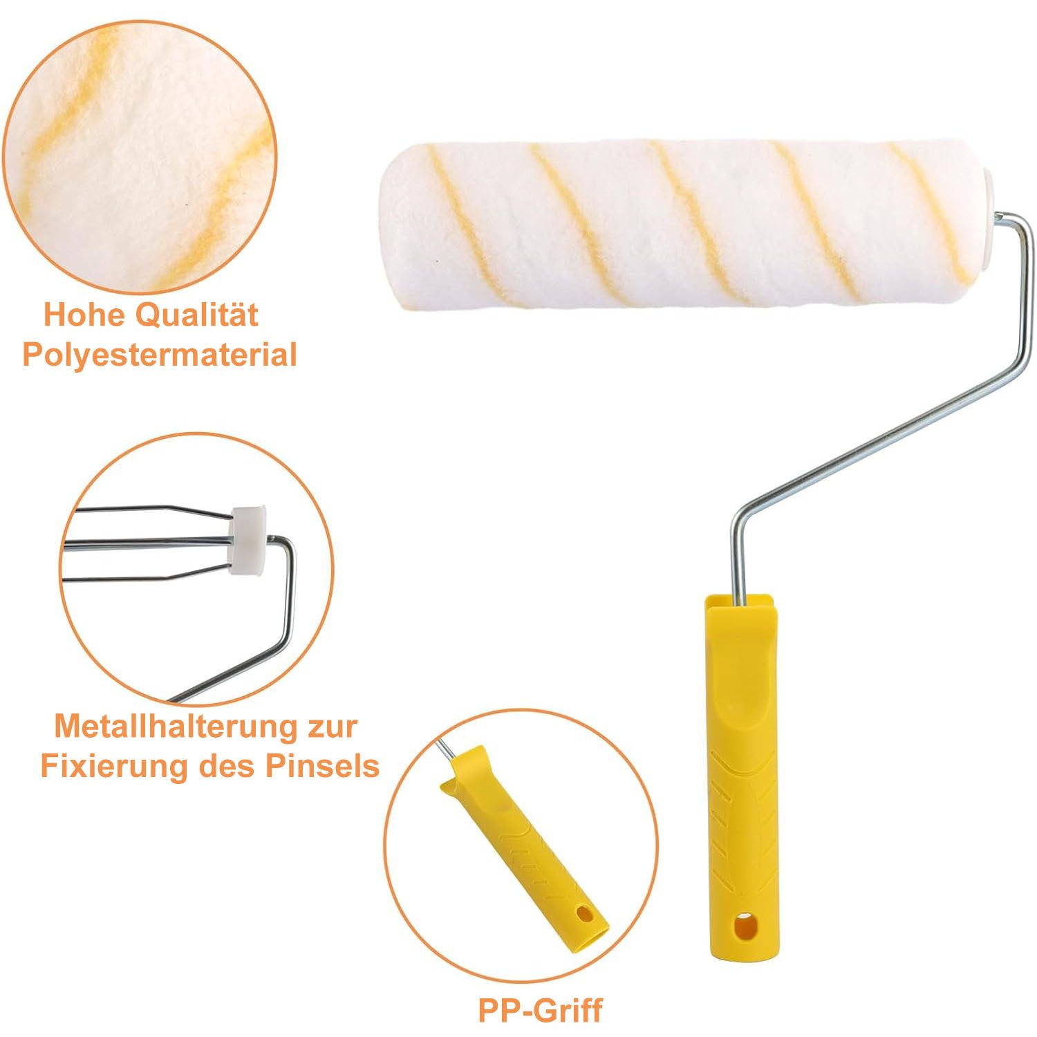 SURFOU Farbroller Set Malerset Streichen Farbwalze Bügel Mit 10-Teiliger, 23cm/10cm Rollenunterstützung und MalerwalzeLackierwalze