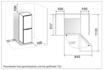 Hanseatic Kühl-/Gefrierkombination HKGK14349CW, 143 cm hoch, 49,5 cm breit, Abtauautomatik, FreshZone