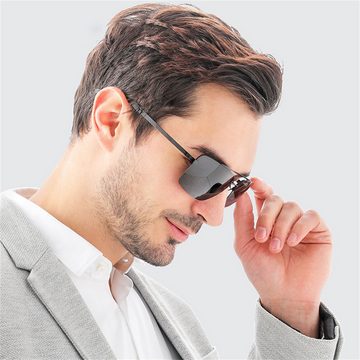 RefinedFlare Sonnenbrille Modische, polarisierte Sonnenbrille mit halbem Rand für Herren (1-St)