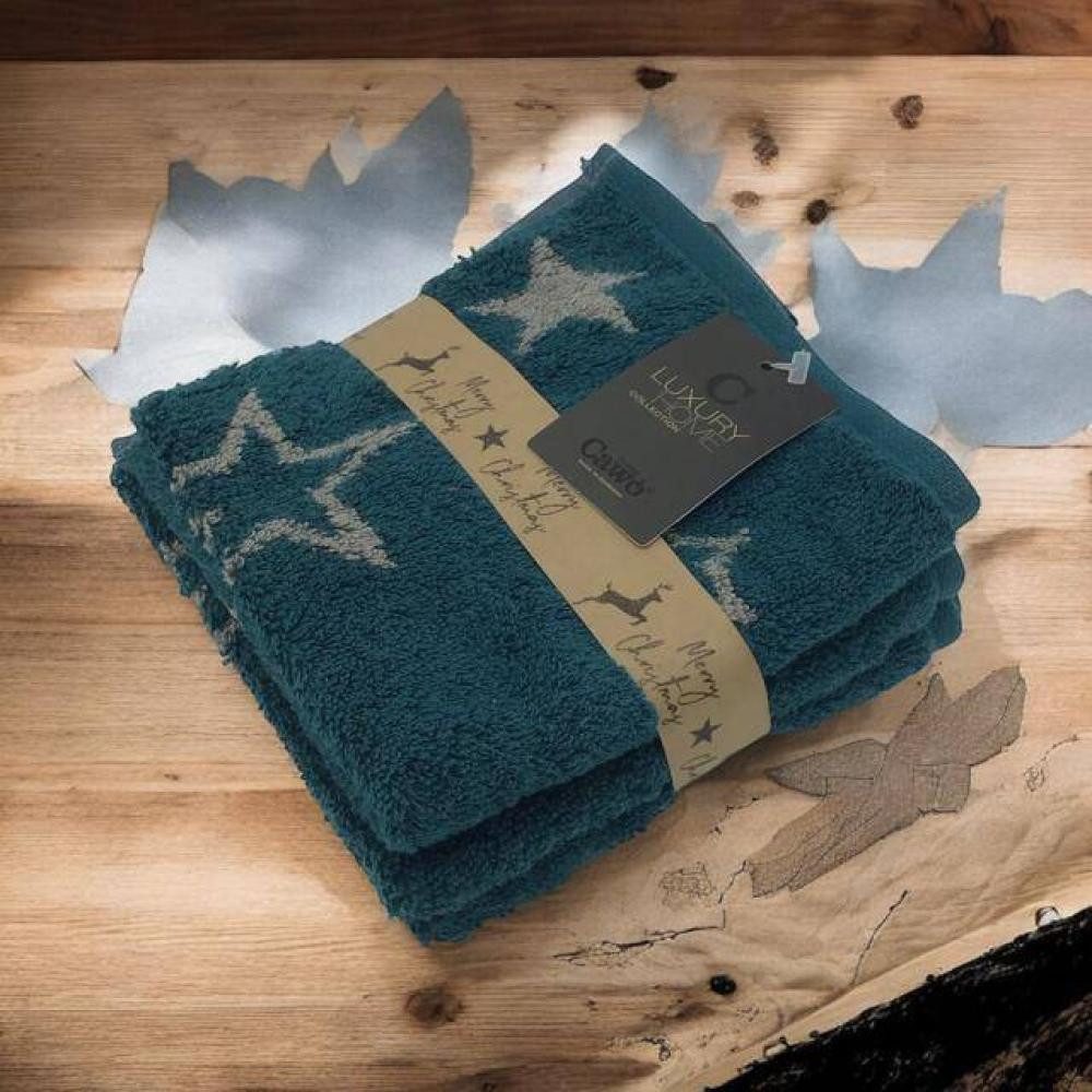 Cawö Home Seiftuch Christmas Edition 958 Sterne (3er Set), 100% Baumwolle