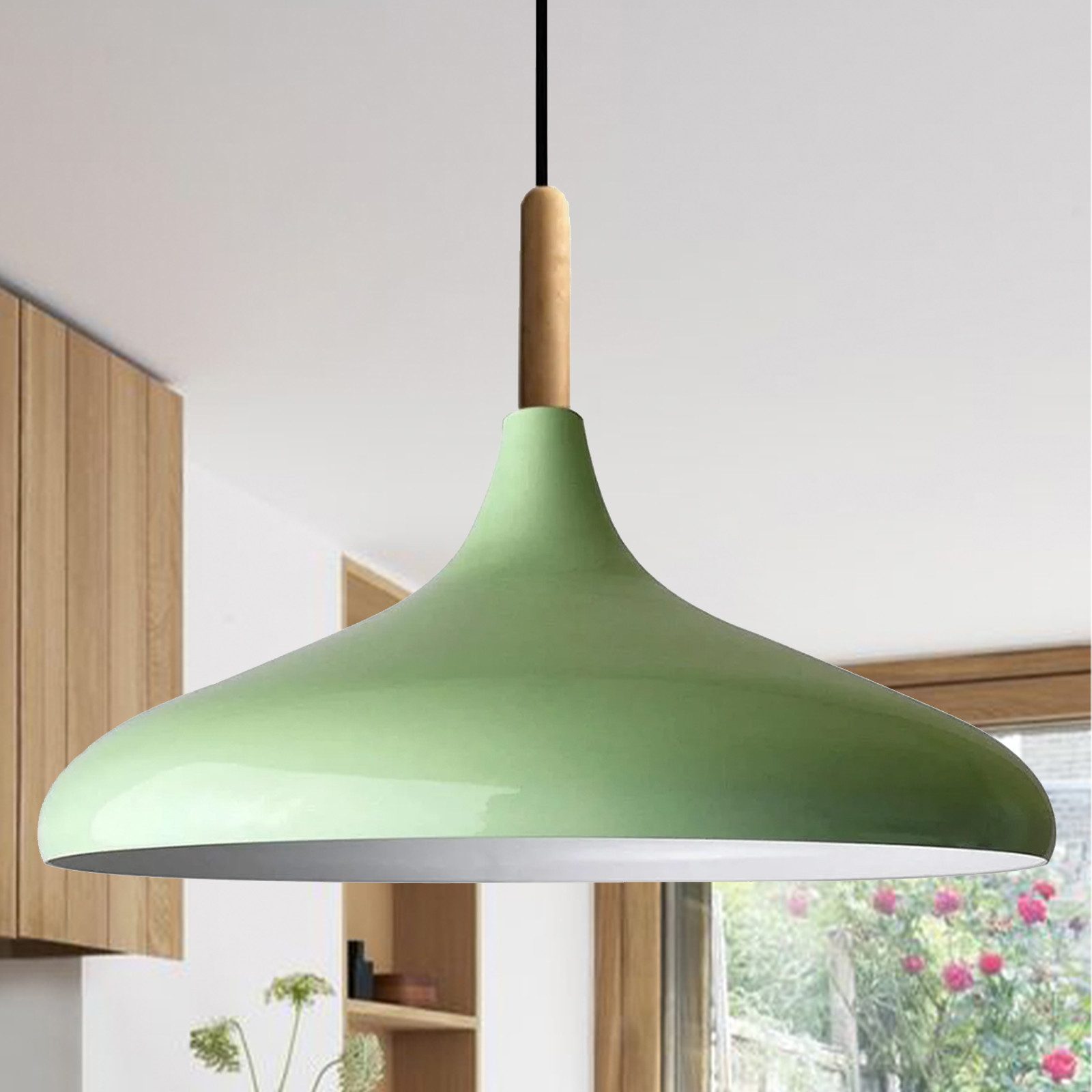 Bamyum Pendelleuchte Bamyum Pendelleuchte I Champion I Ø35 cm Holz-Metall E27 Moderne Lampe, ohne Leuchtmittel