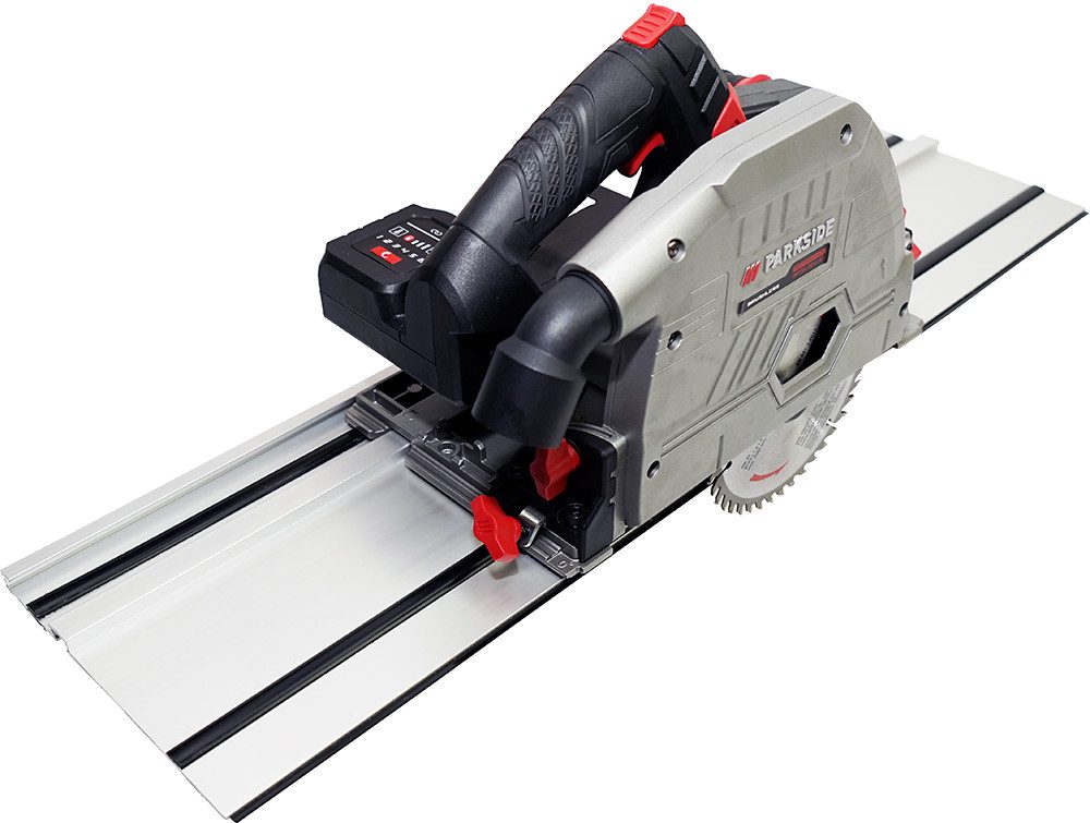 PARKSIDE PERFORMANCE® Akku-Tauchsäge 20V Akku Tauchsäge Handkreissäge Kreissäge PPTSA 20 (ohne Akku), Stufenlos neigbares Sägeblatt für exakte Gehrungsschnitte