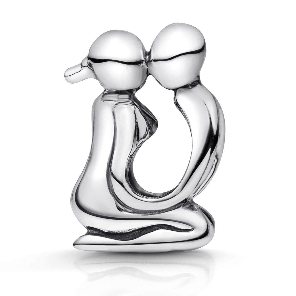 Materia Bead Silber Liebespaar Kuss Romantik Liebe antik 1503, 925 Sterling Silber, oxidiert