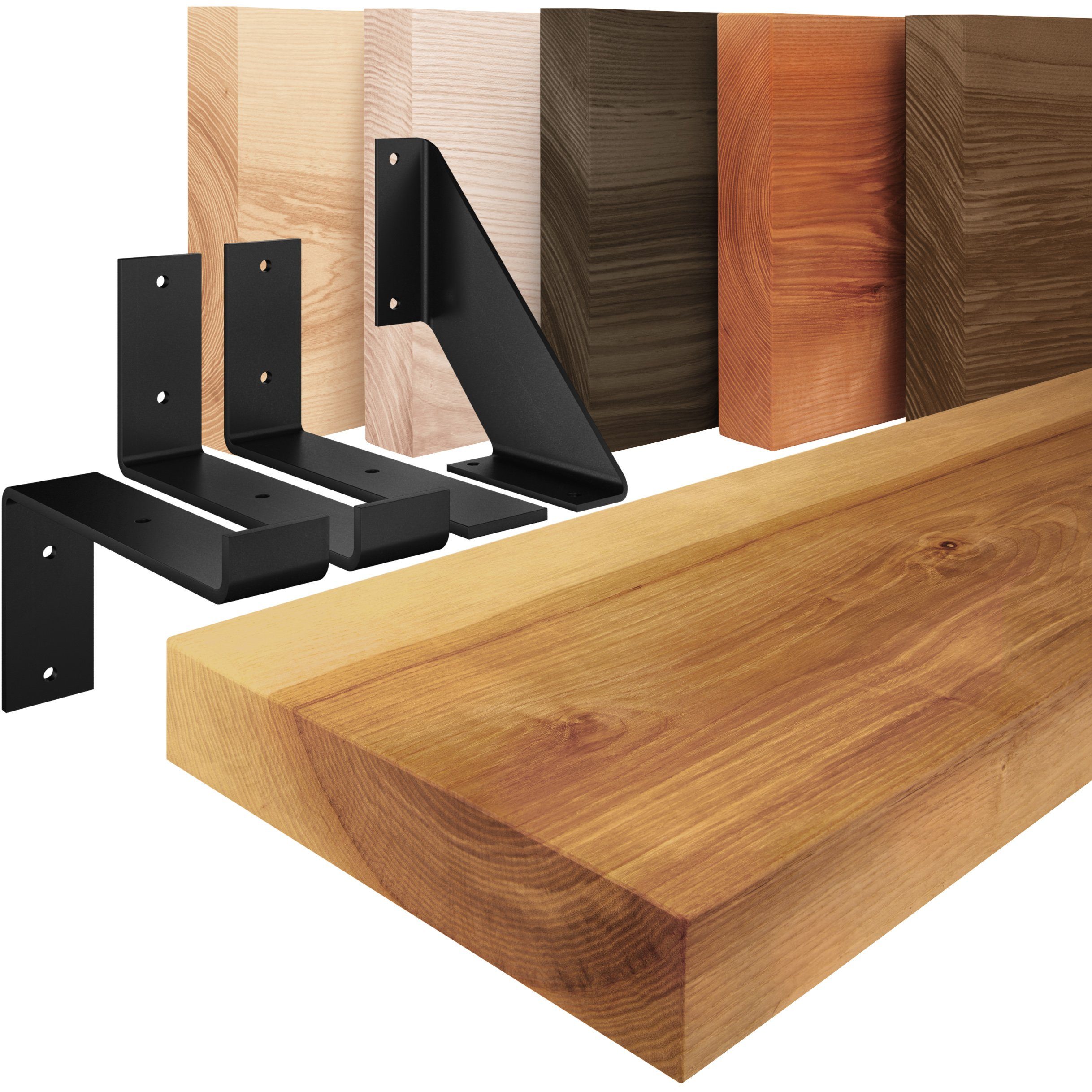 LAMO Manufaktur Wandregal Holz Gerade Regal günstig online kaufen