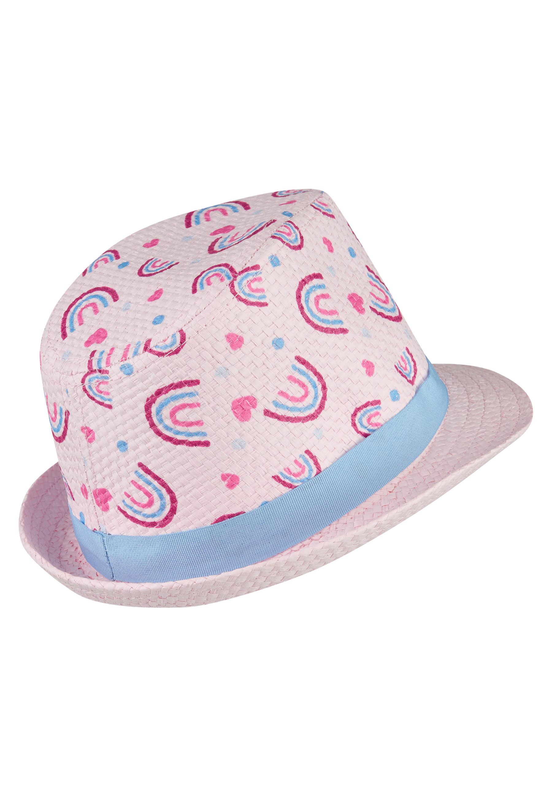 Sterntaler® Sonnenhut UV-Schutz 50+ Strohhut Regenbogen (1-St) Leichter Strohhut mit Regenbogenprint, Garniturband, gebogener Krempe