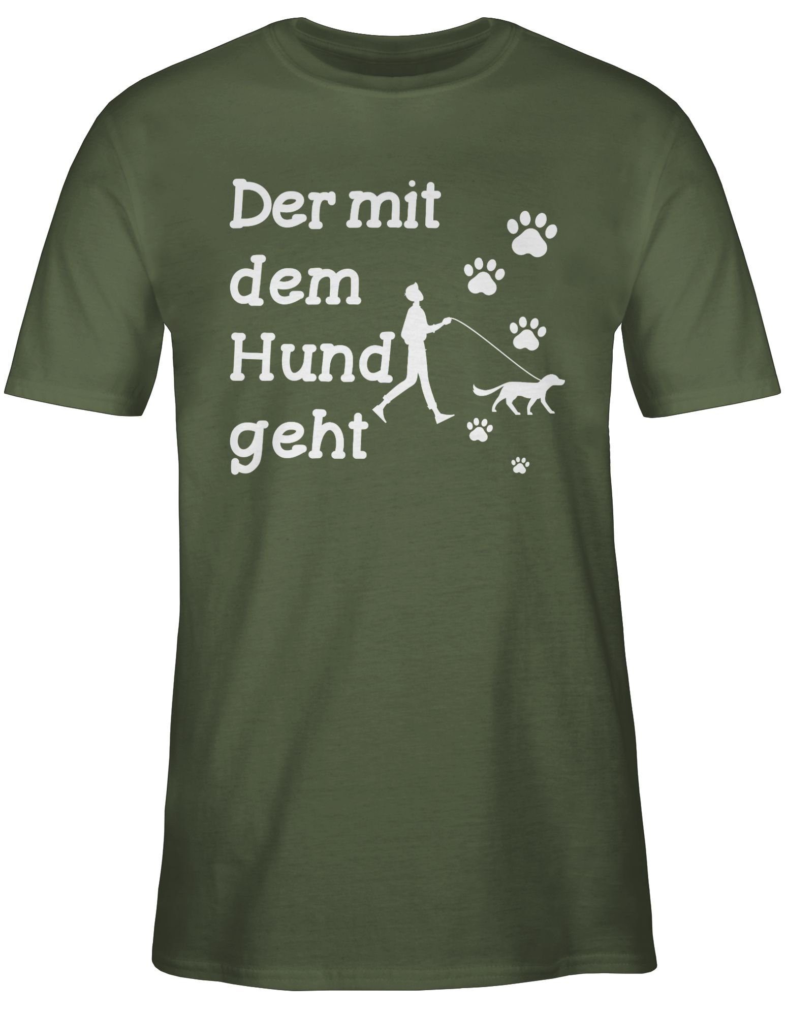 weiß Spruch Pfoten mit dem Army Hund T-Shirt geht 03 Sprüche mit Shirtracer Statement Der Grün