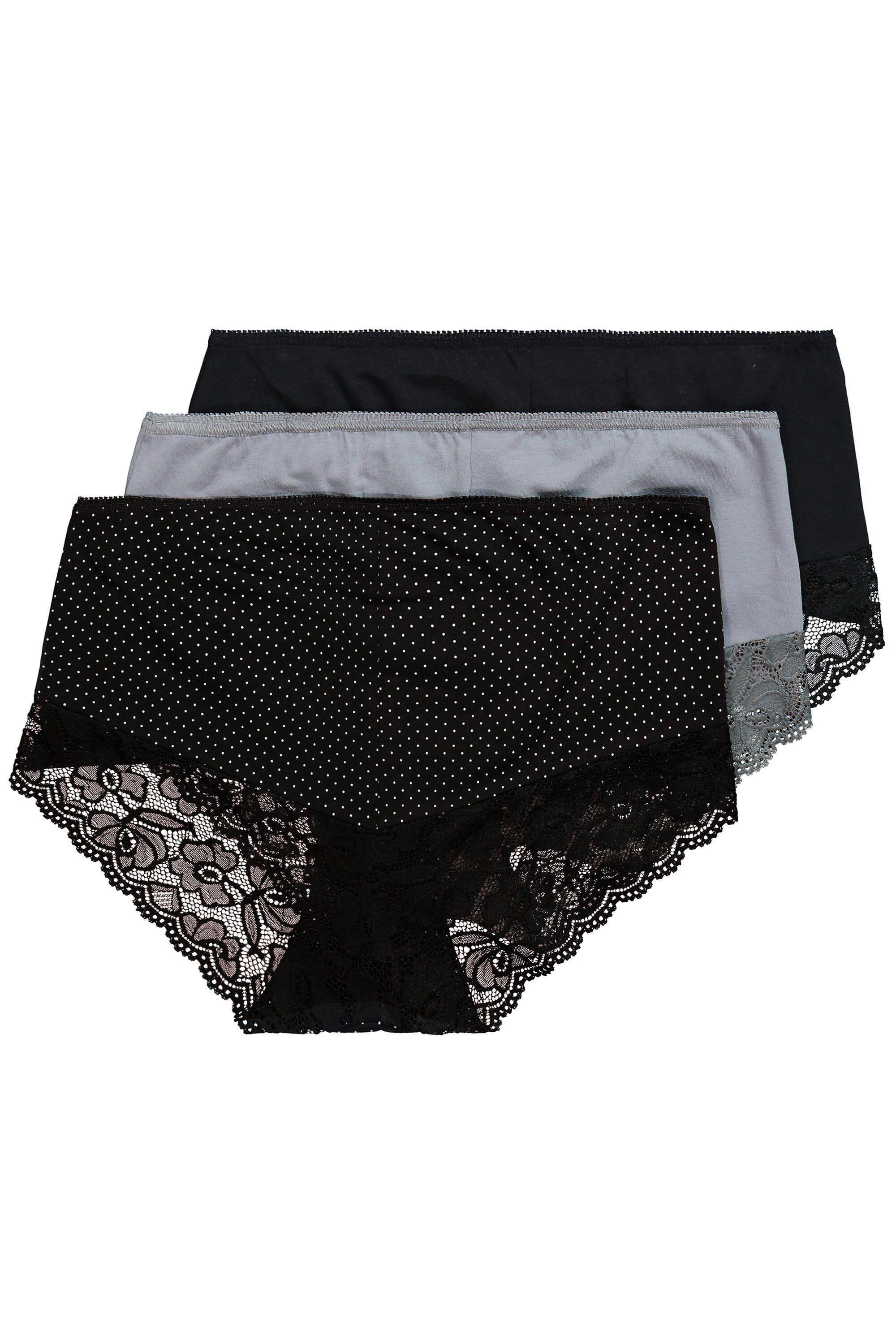 Ulla Popken Hipster Hipster 3er-Pack Spitzen-Einsatz