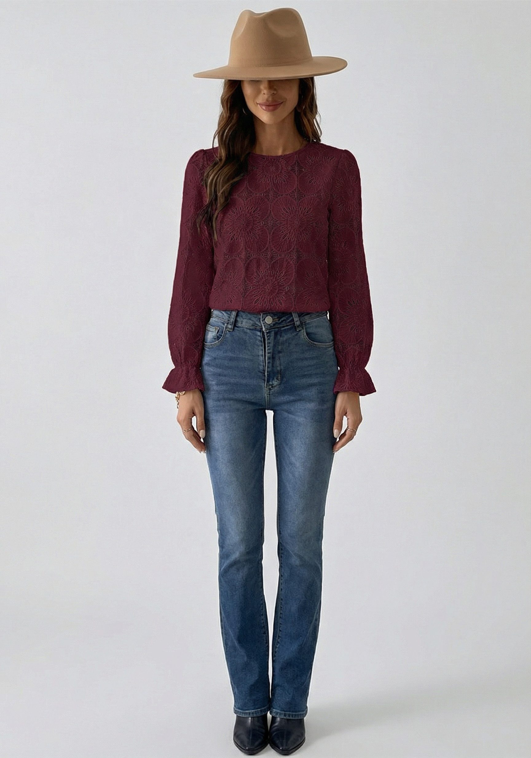 Cupshe Blusentop Romantisches Strick Top aus Spitze