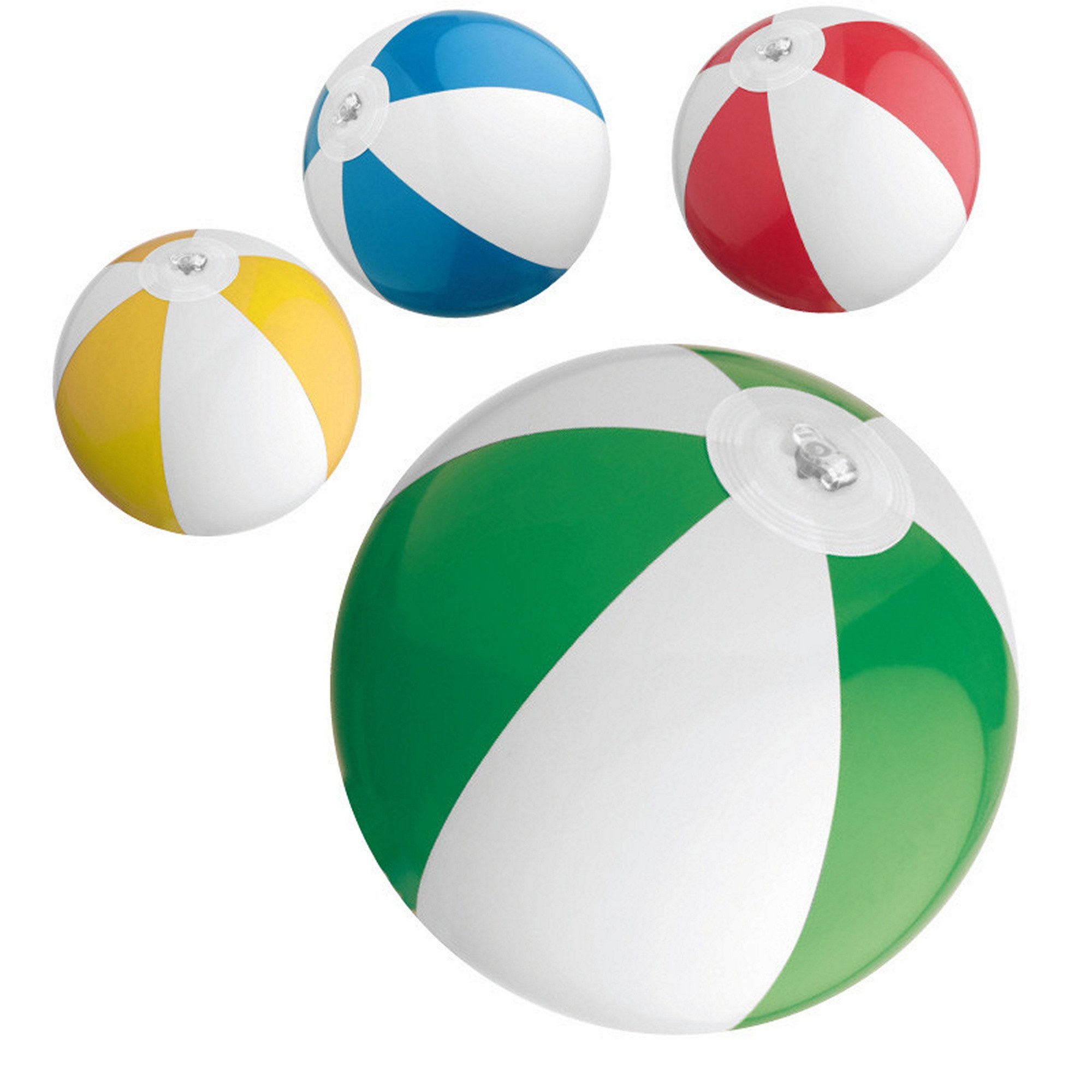 Wasserball 4x Mini Strandball / Wasserball / Farbe: je 1x blau, rot, gelb und grü