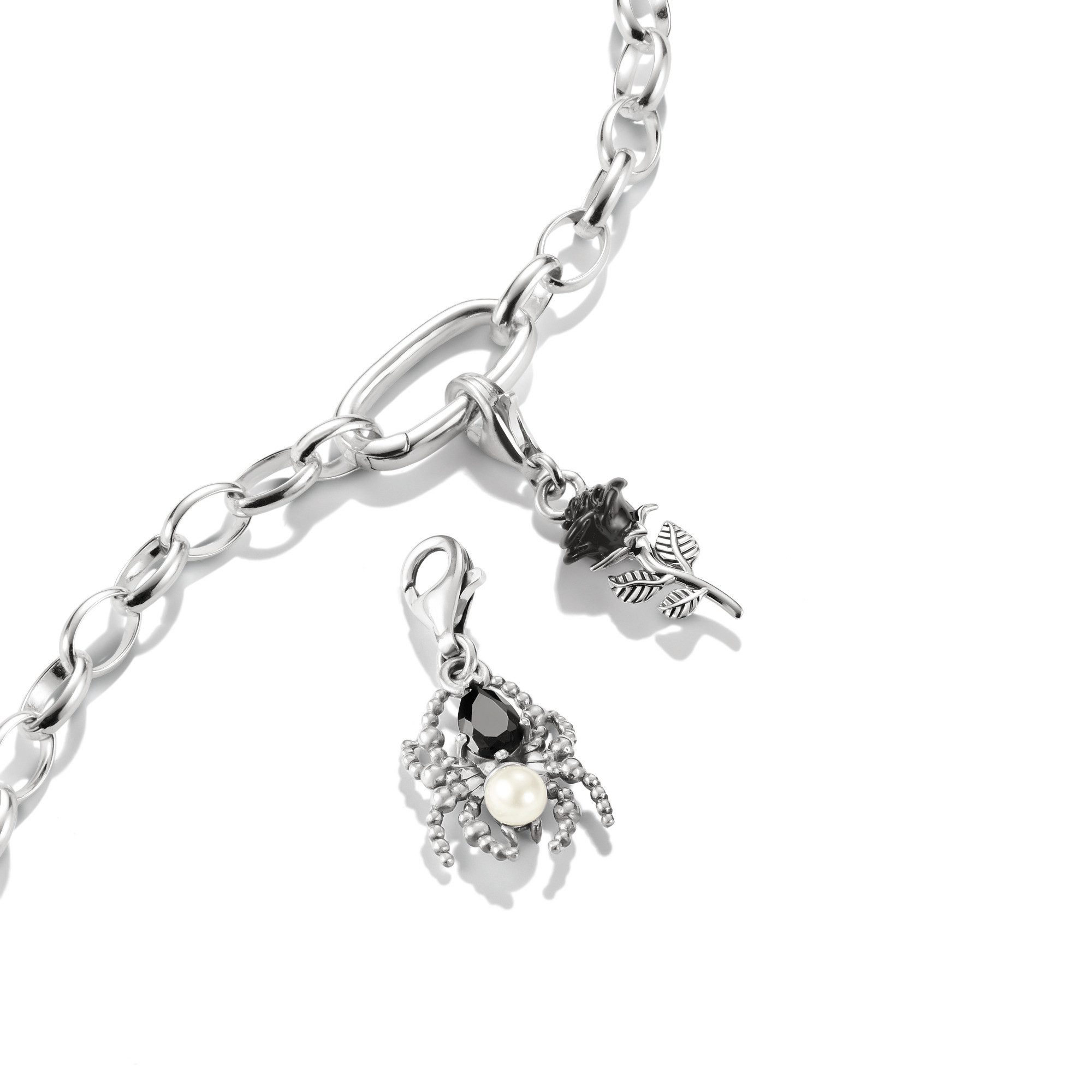 THOMAS SABO Charm-Einhänger True Romance Spinnen-Optik Charm - Original, mit Zirkonia (synth) und Süßwasserzuchtperle
