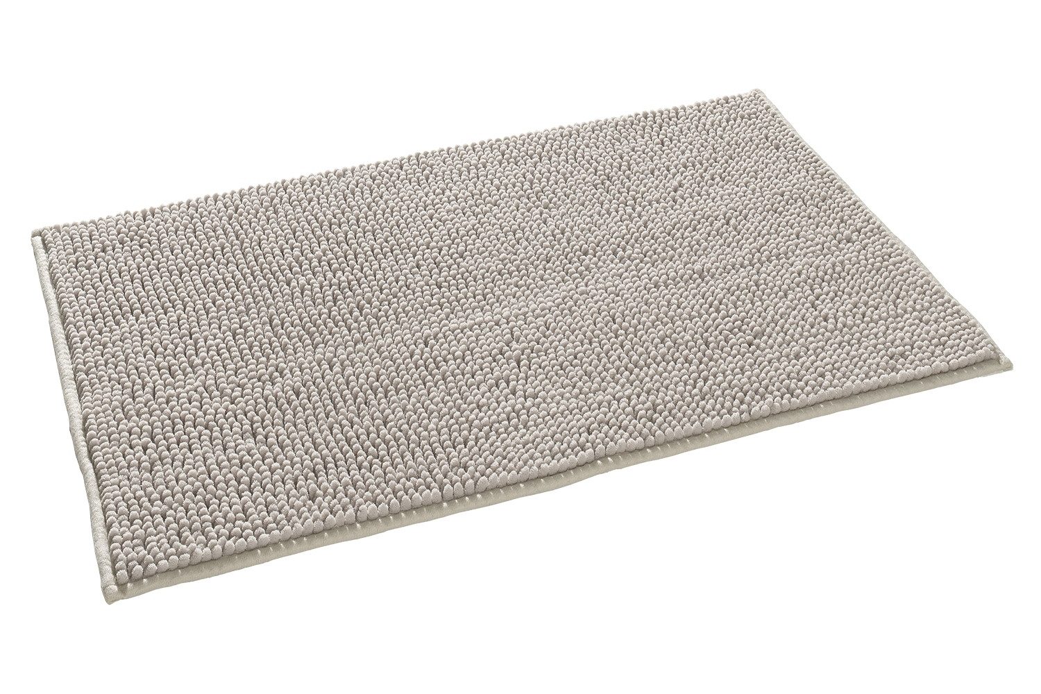 casa NOVA Badematte CHENILLE, Greige, 50 x 80 cm, Uni, Höhe 12 mm, rutschhemmend beschichtet, Polyester, rechteckig