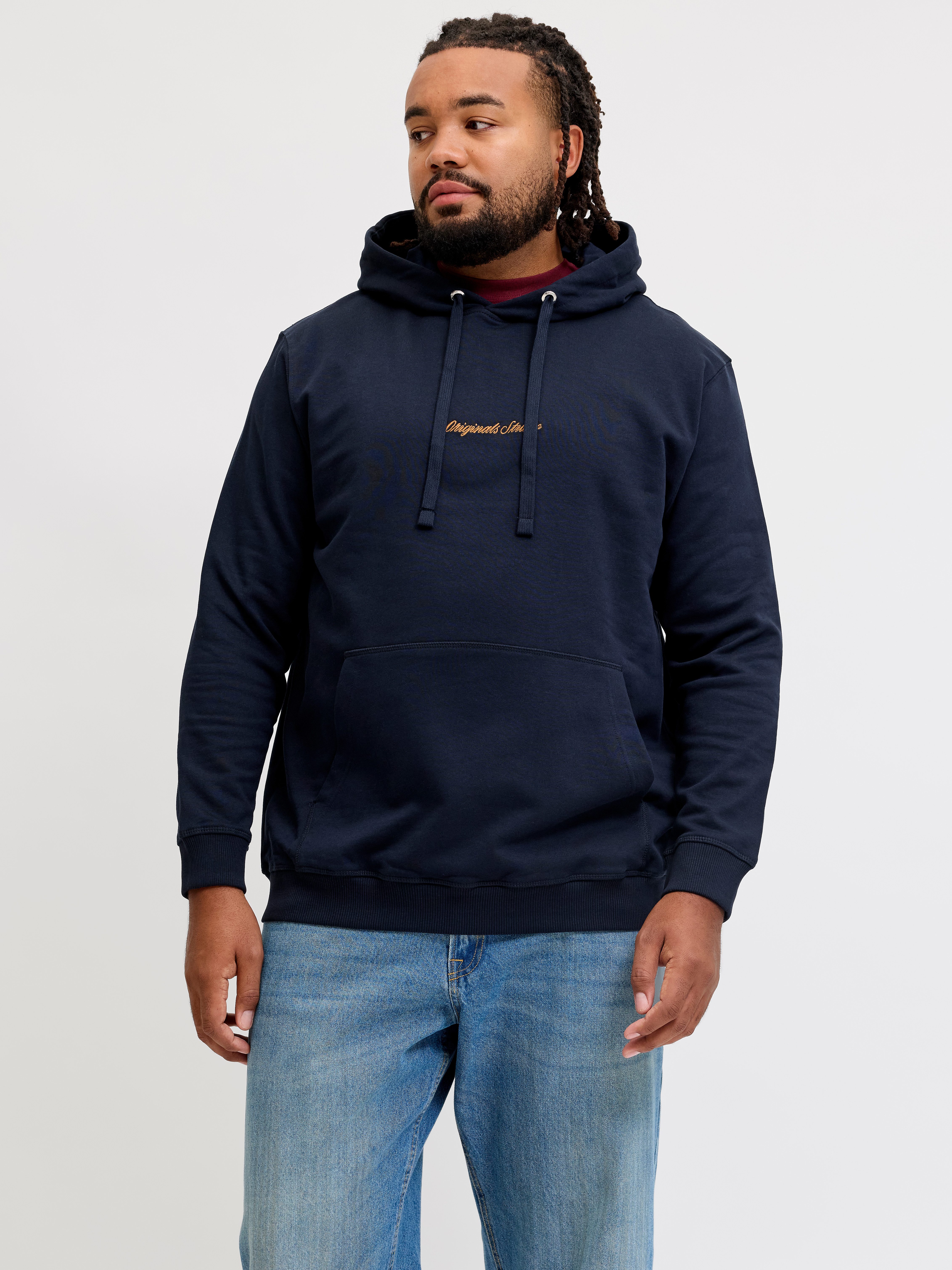Jack & Jones PlusSize Kapuzensweatshirt JORNORREBRO EMB SWEAT HOOD PLS Baumwollmischung, regular fit
