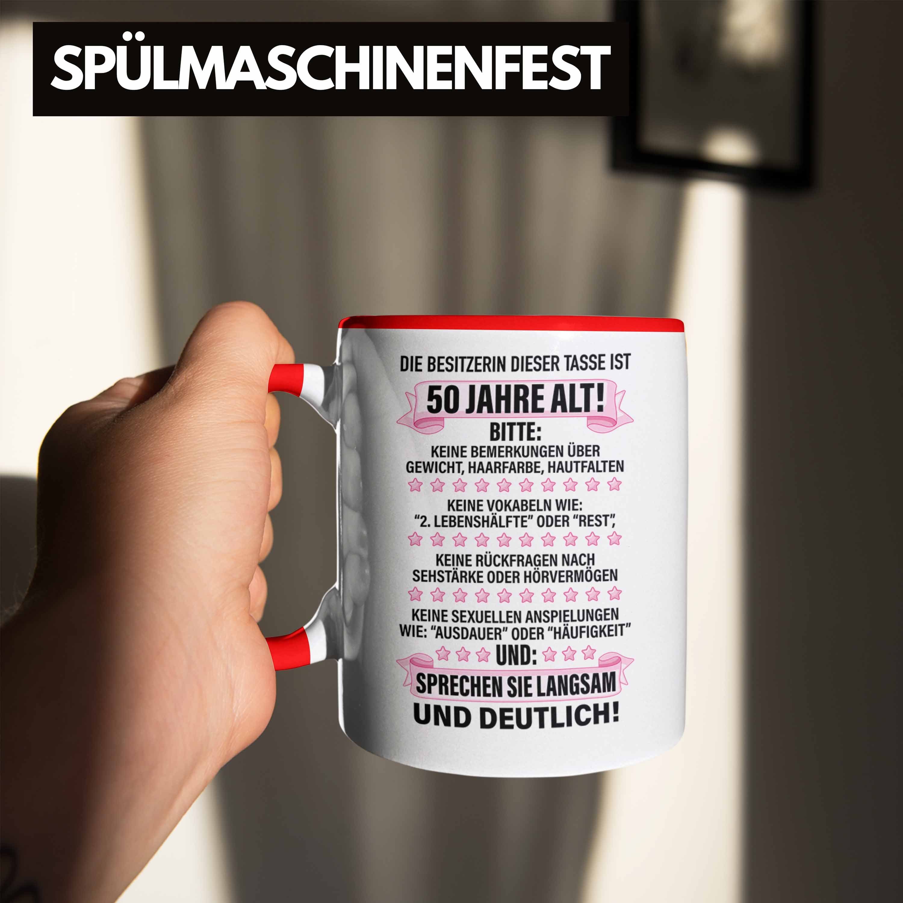 Trendation Tasse Lustiger Perfektion Spruch - Geburtstag Geschenkidee Frauen Tasse Mama Trendation Geburtstag 50. Geschenk Mutter Spruch Witzig 50er Rot