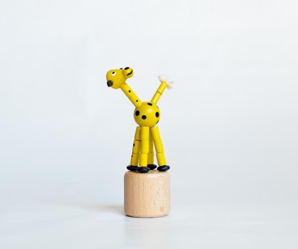 Tierfigur Holzspielzeug Wackelfigur Giraffe Höhe=10cm NEU