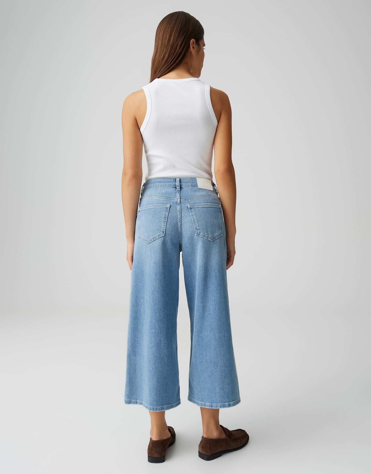 OPUS 7/8-Jeans Culotte Jeans aus BCI Cotton Mix Wide Fit, leichte Used-Effekte, 5-Pocket-Design