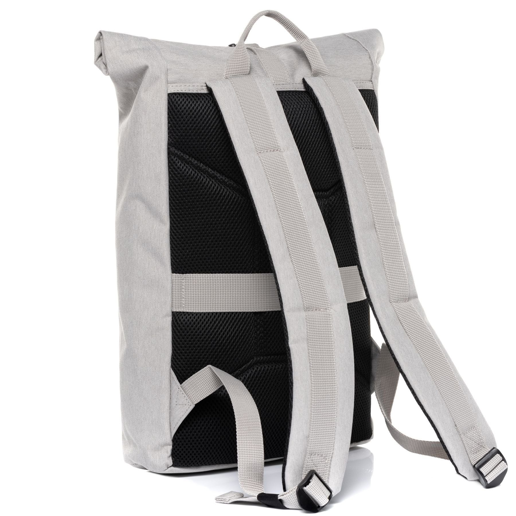 SONS OF ALOHA Rucksack RollTop Rucksack Damen schön flach extra Laptop-Hülle, City-Rucksack dünn als Fahrrad-Rucksack, Daypack für Damen, off-white