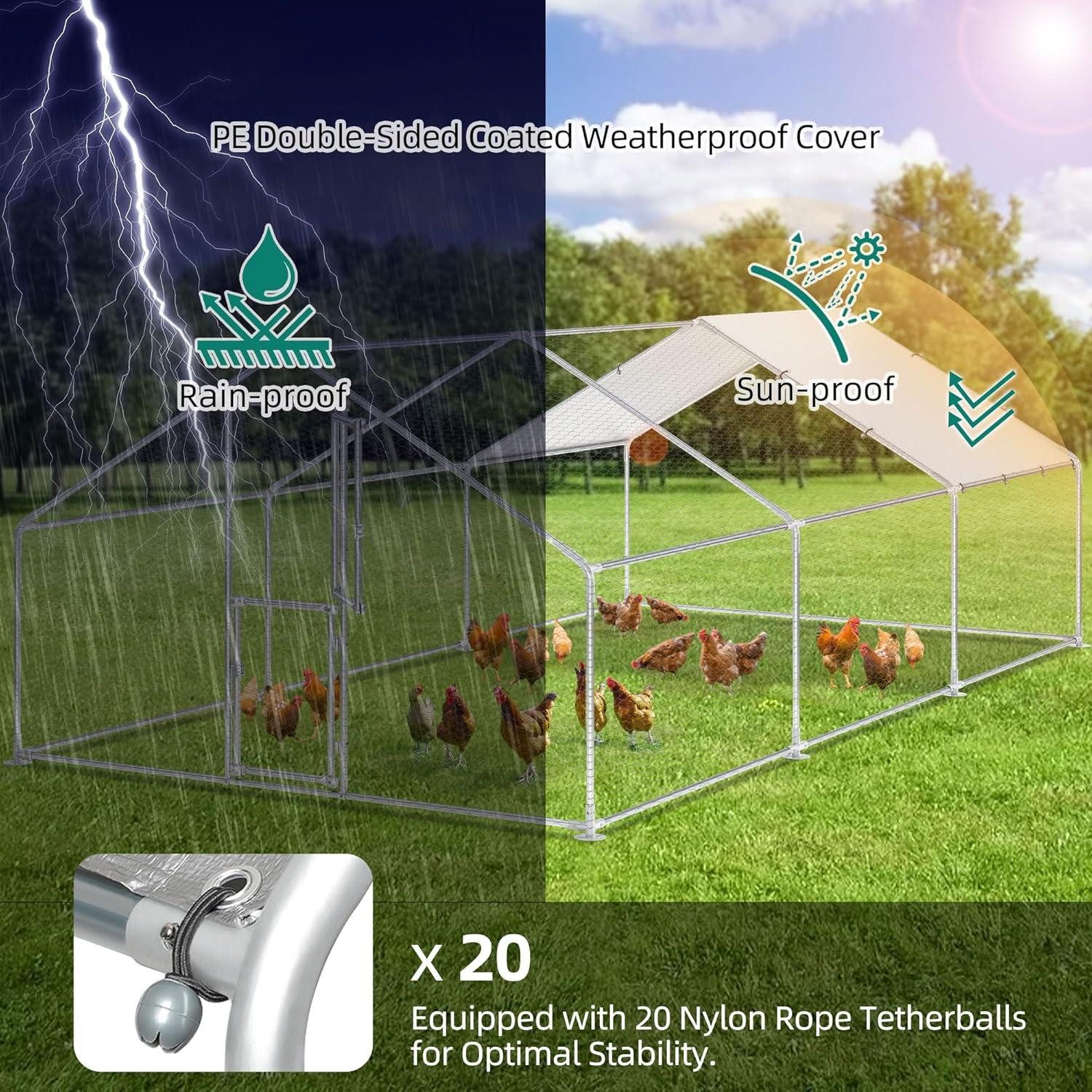 Thumbnail - LuxusKollektion Freigehege Hühnerstall Freilaufgehege Kaninchen mit PE-Farbtuch 3x6x2m