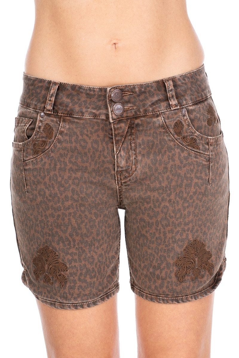 Hangowear Trachtenjeans Trachtenjeans Damen - HENDRINA KURZ LEO - schlamm