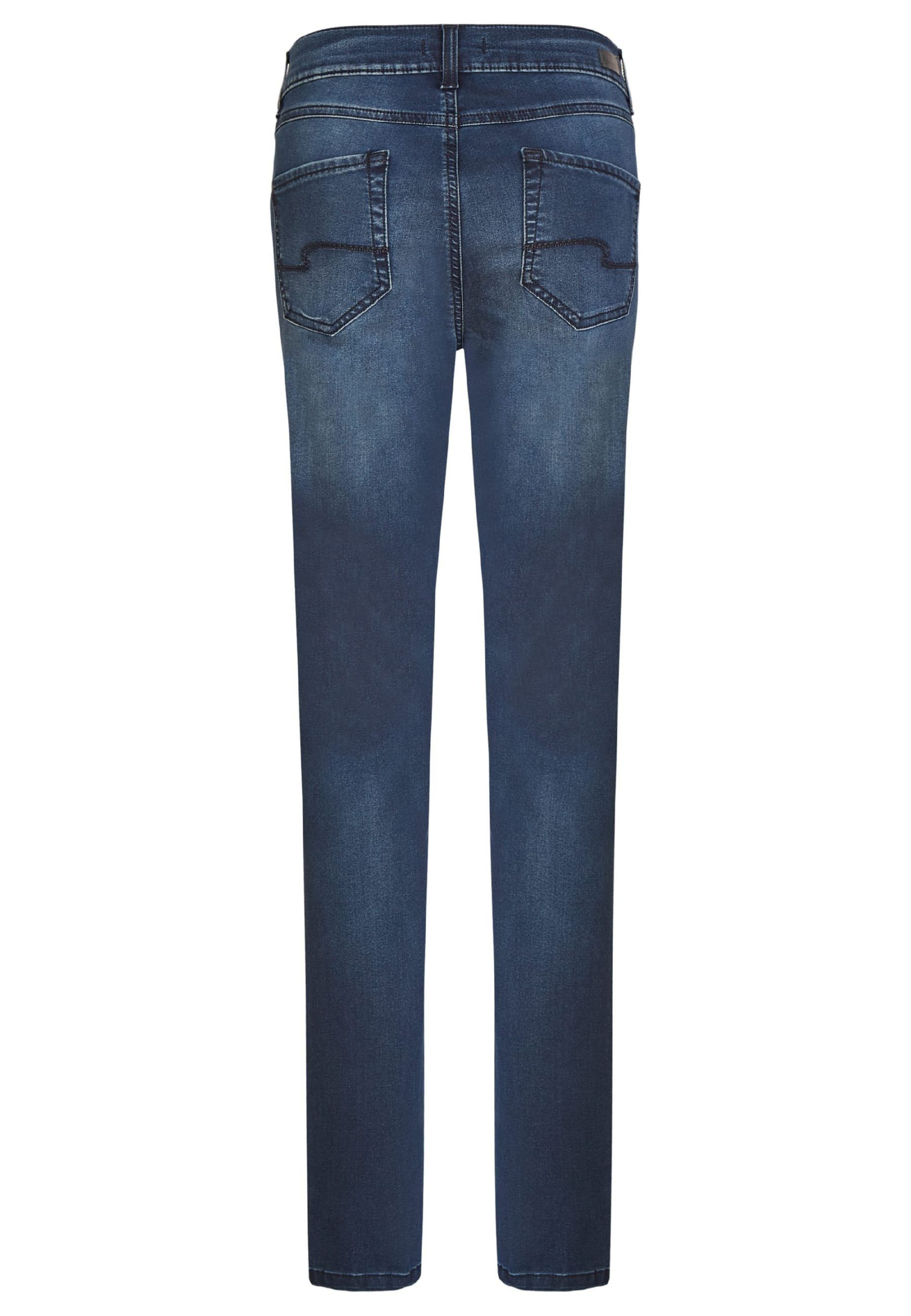 Denim Label-Applikationen mit Jeans mit Stretch Slim-fit-Jeans blue cleanem Super Skinny ANGELS